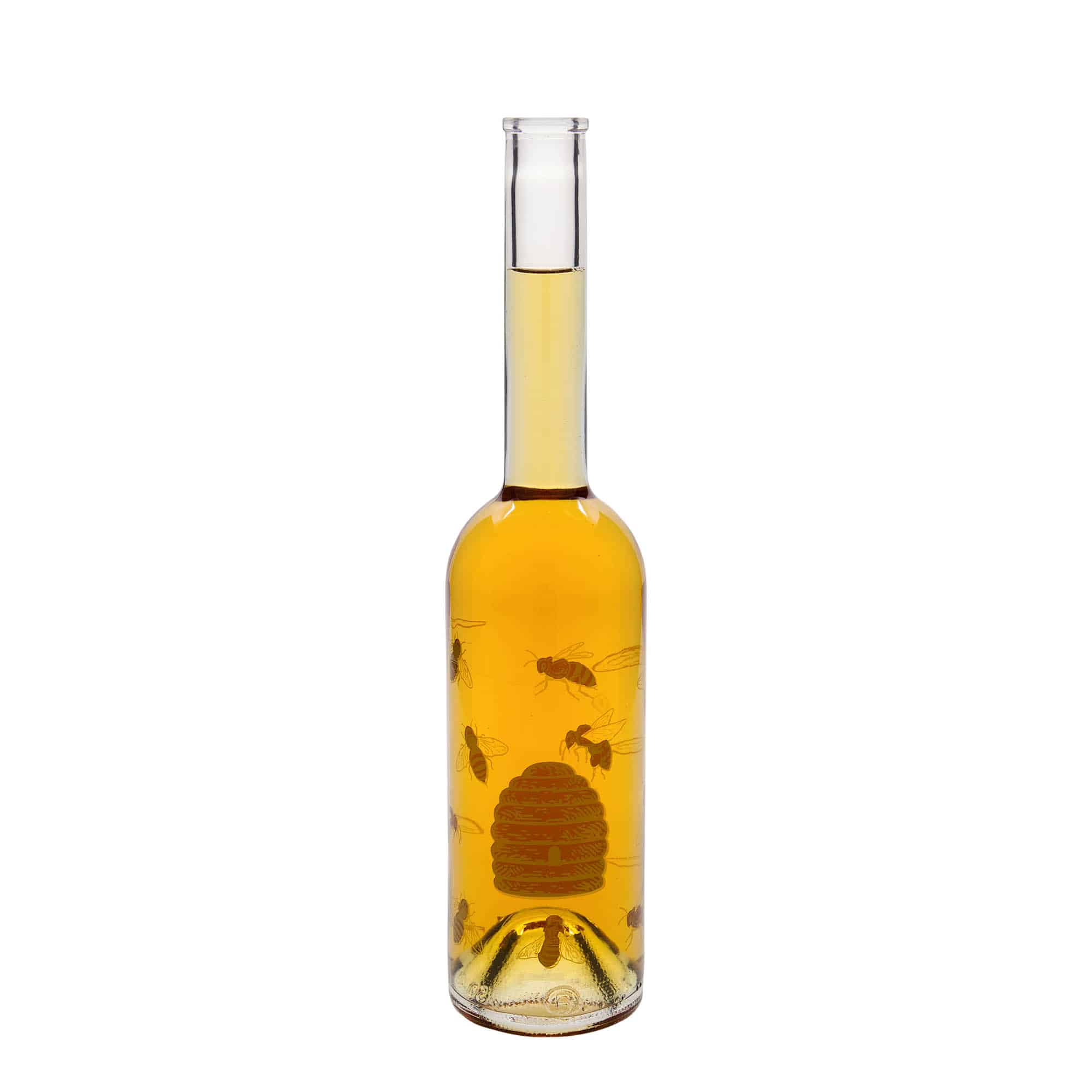 500 ml Glasflasche «Opera», Motiv: Bienen, Mündung: Kork