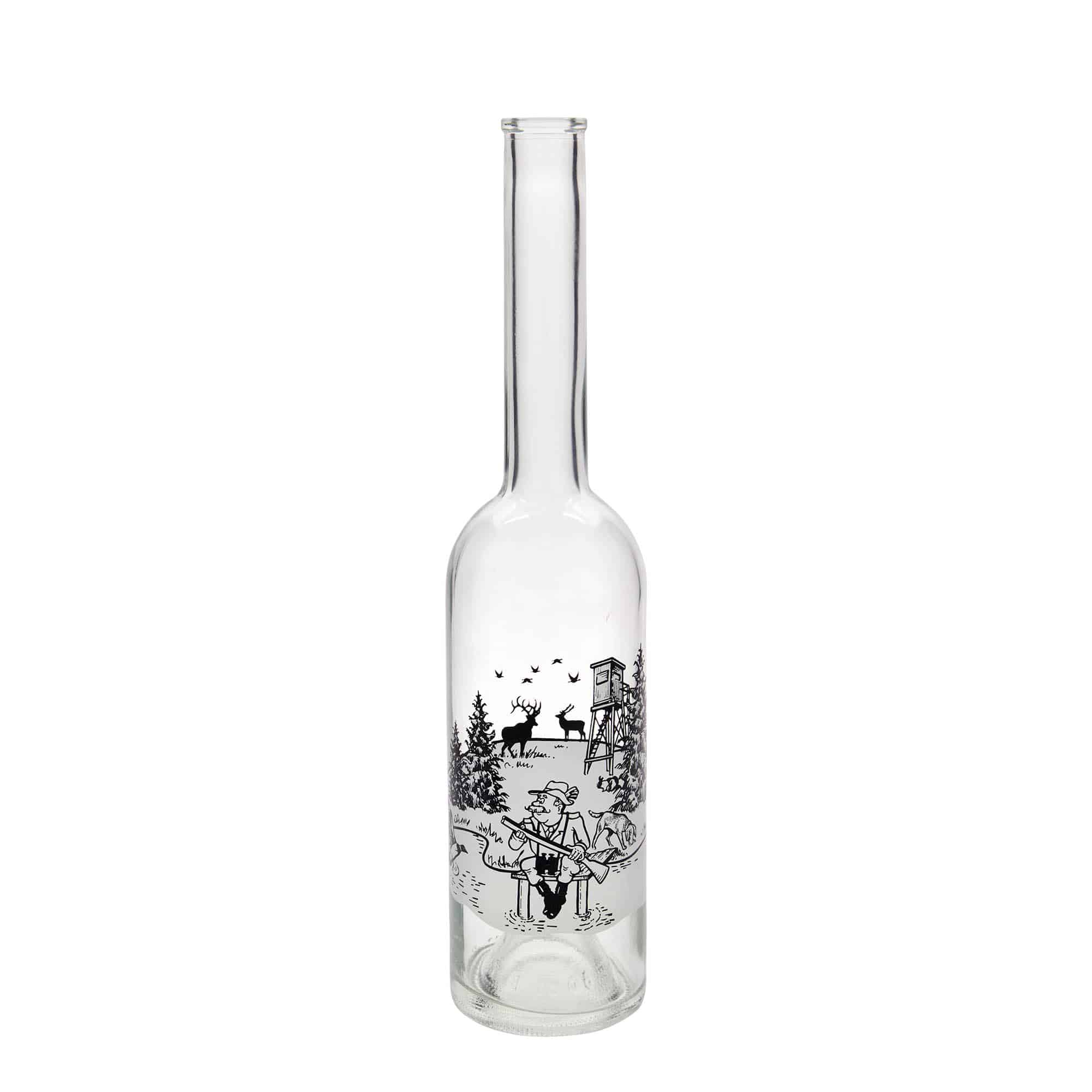 500 ml Glasflasche «Opera», Motiv: Jäger, Mündung: Kork