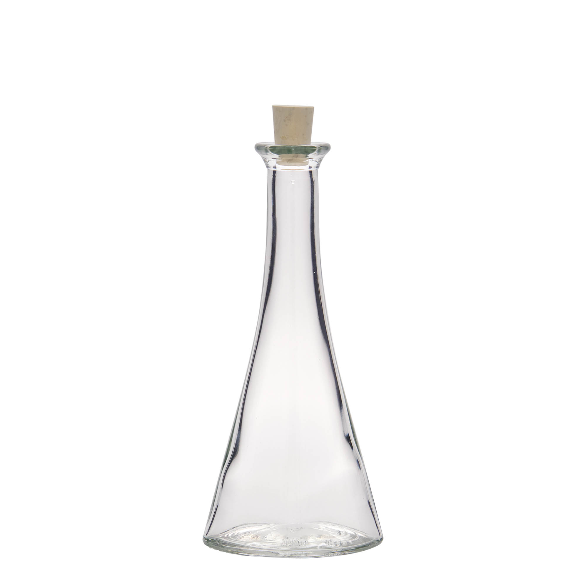 100 ml Glasflasche «Veronica», halbrund, Mündung: Kork