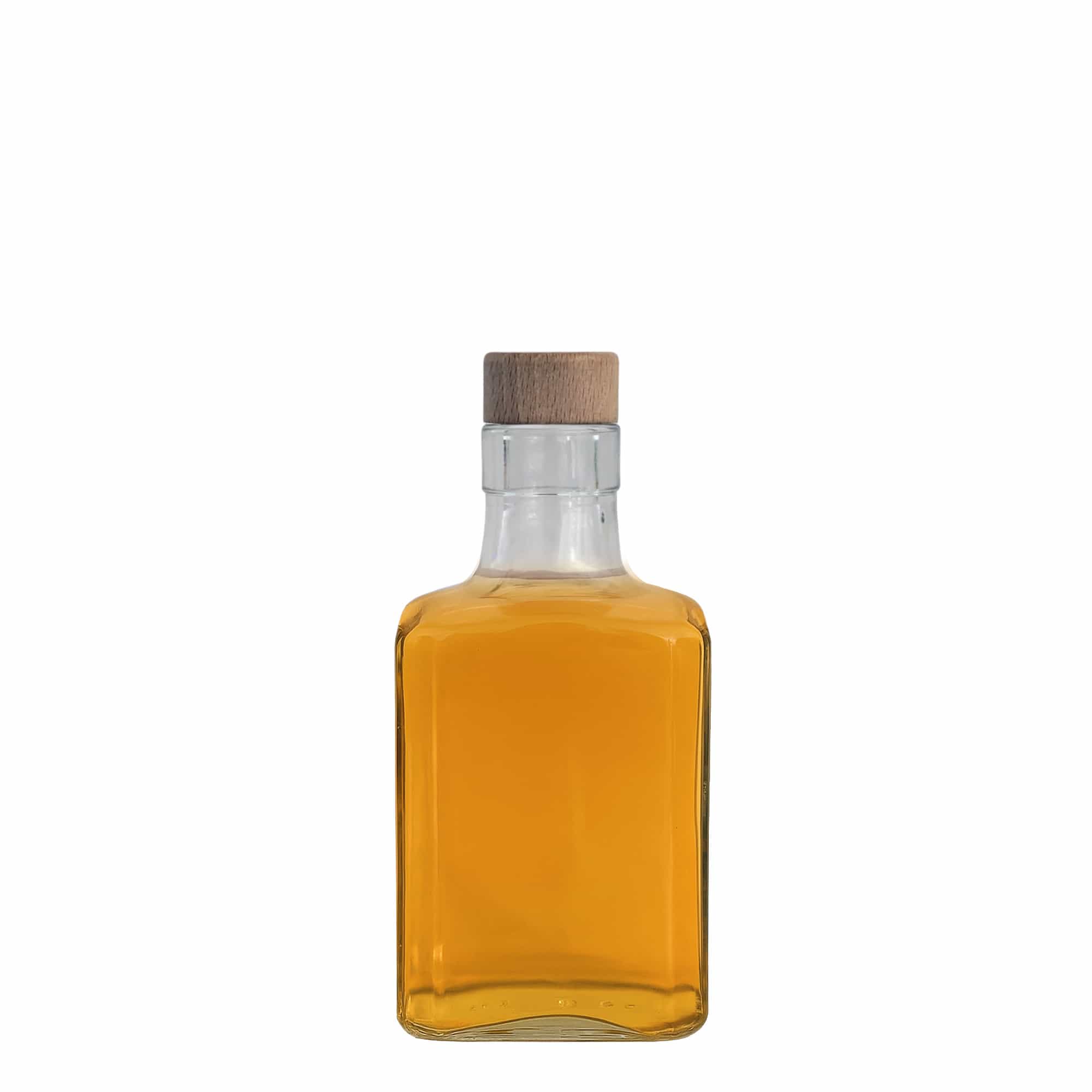 250 ml Glasflasche «Decanter Quadro Oberband», quadratisch, Mündung: Kork