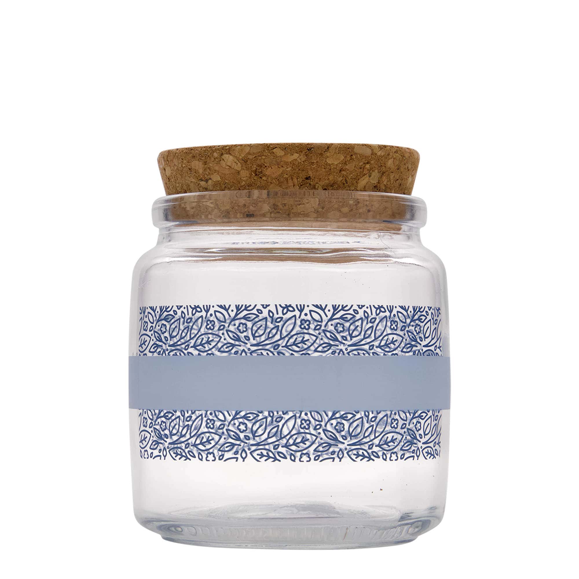 750 ml Korkenglas «Giara», Motiv: Naturalmente blu, Mündung: Kork