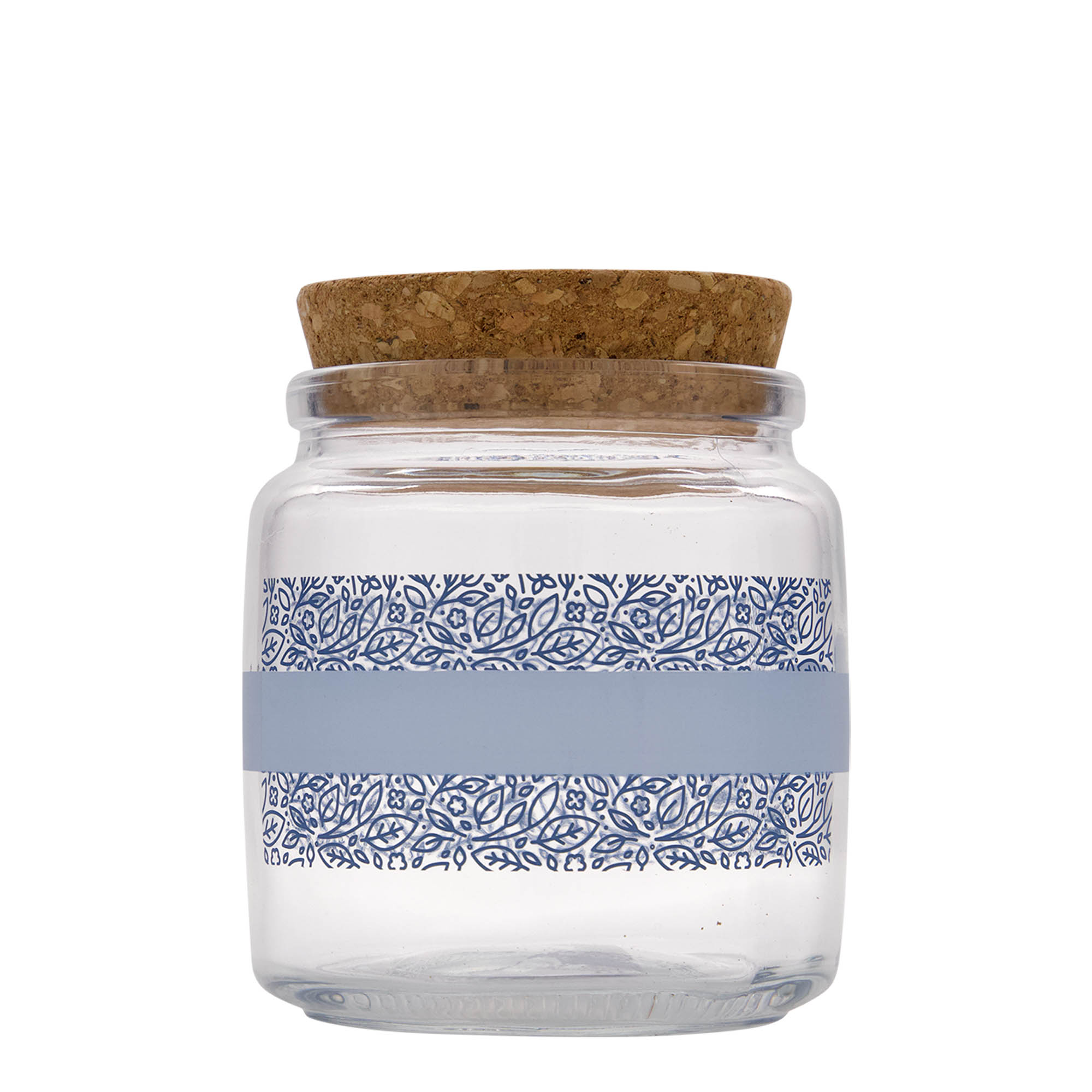 750 ml Korkenglas «Giara», Motiv: Naturalmente blu, Mündung: Kork