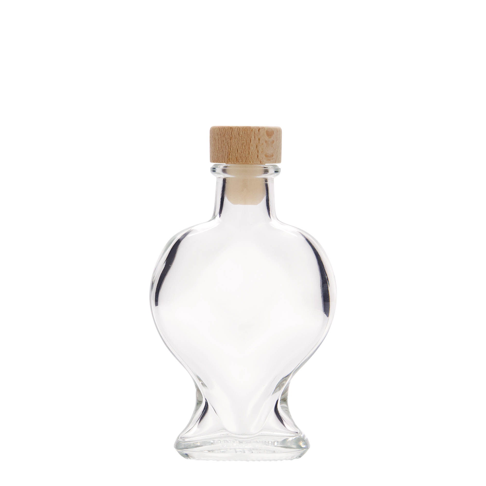 100 ml Glasflasche 'Herz', Mündung: Kork 100 ml Glasflasche 'Herz', Mündung: Kork
