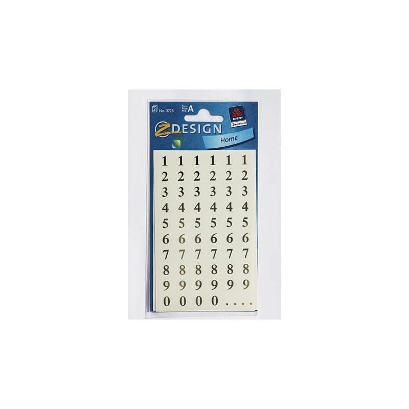 Zweckform Sticker «Zahlen 1-9», Kunststoff, gold