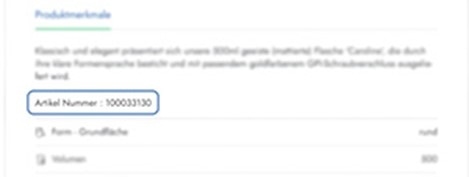 Wo finde ich die Artikelnummer? Wo finde ich die Artikelnummer?