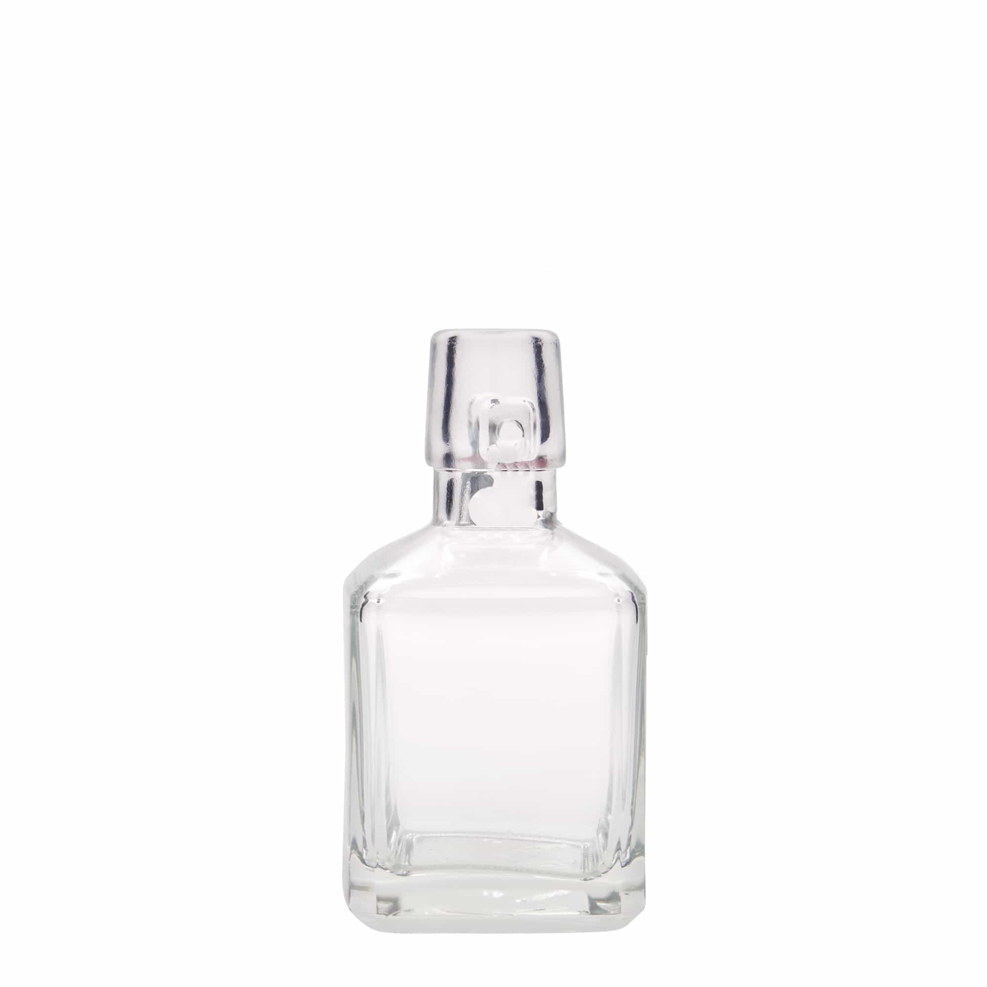 200 ml Glasflasche «Kubica», quadratisch, Mündung: Bügelverschluss