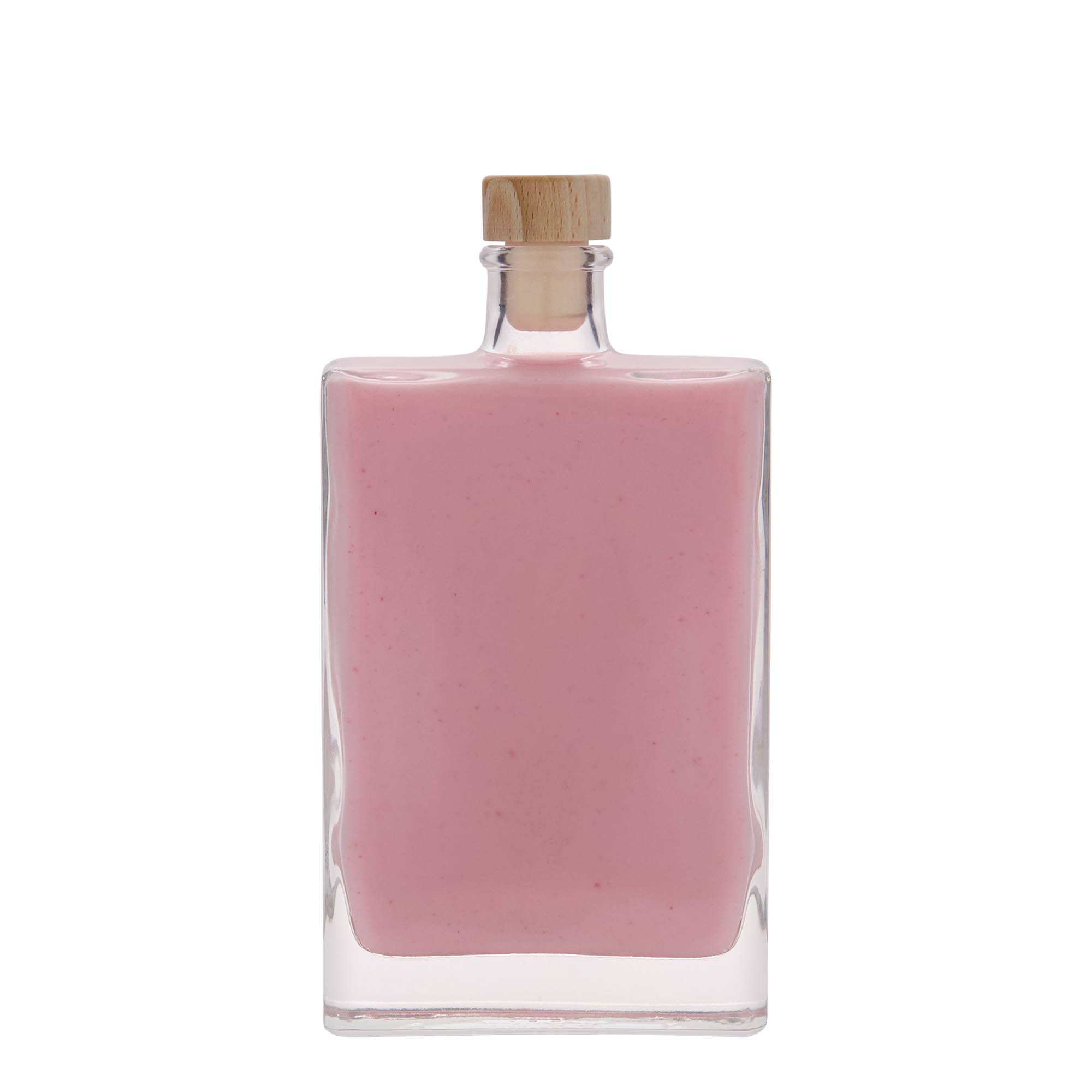 350 ml Glasflasche 'Julia', rechteckig, Mündung: Kork