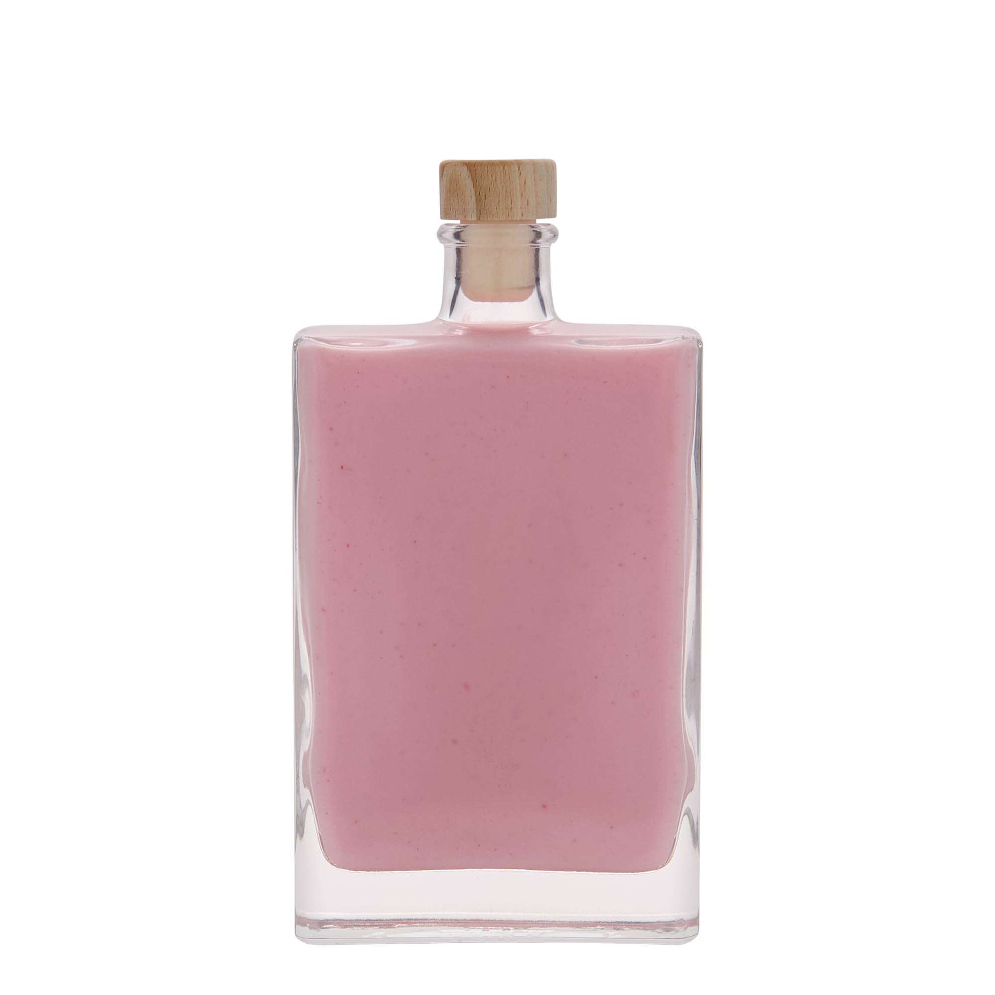 350 ml Glasflasche 'Julia', rechteckig, Mündung: Kork