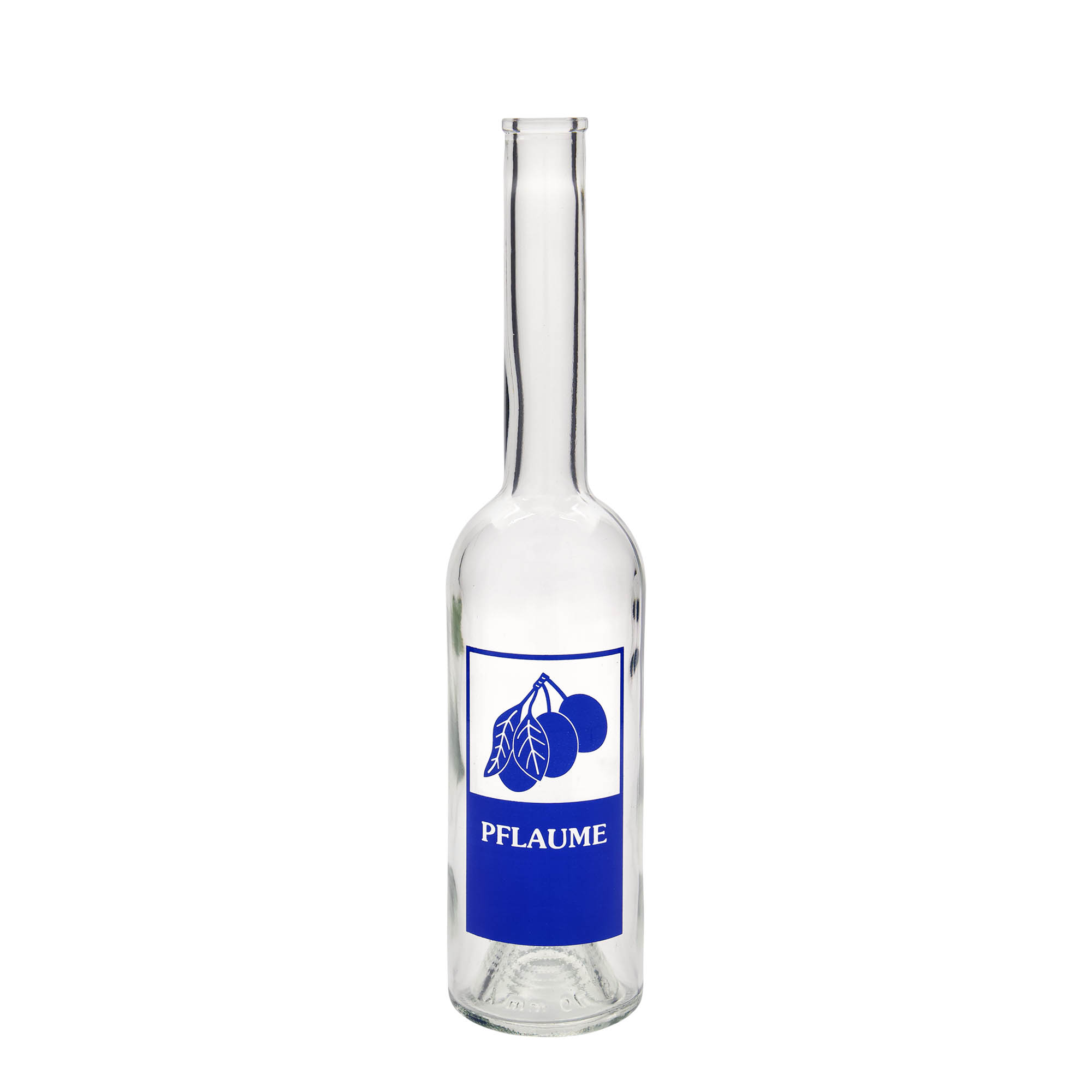 500 ml Glasflasche 'Opera', Motiv: Pflaume, Mündung: Kork 500 ml Glasflasche 'Opera', Motiv: Pflaume, Mündung: Kork