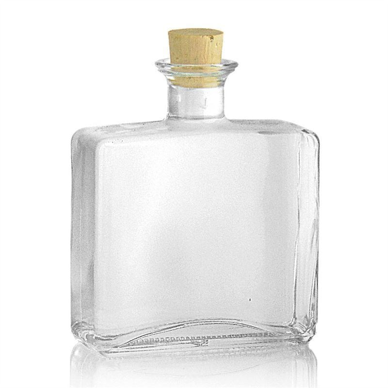 500 ml Glasflasche «Julia», rechteckig, Mündung: Kork