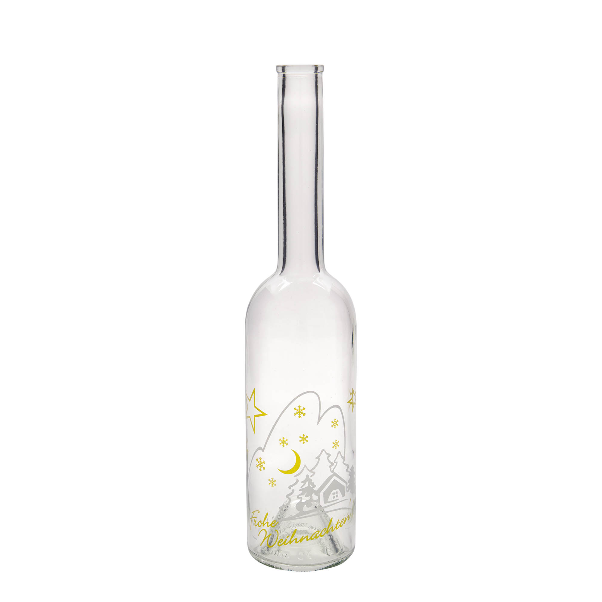 500 ml Glasflasche «Opera», Motiv: Weihnachtsidylle, Mündung: Kork