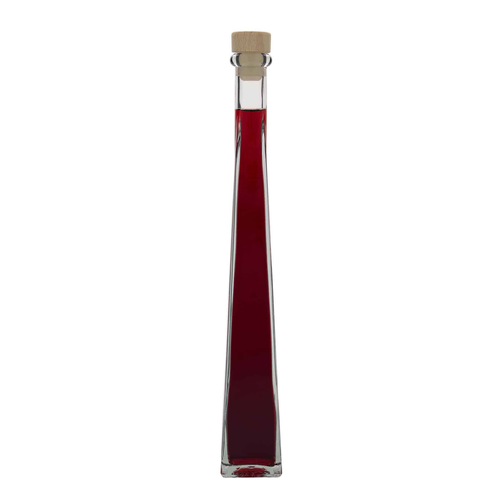 200 ml Glasflasche «Dama Quadrato», quadratisch, Mündung: Kork