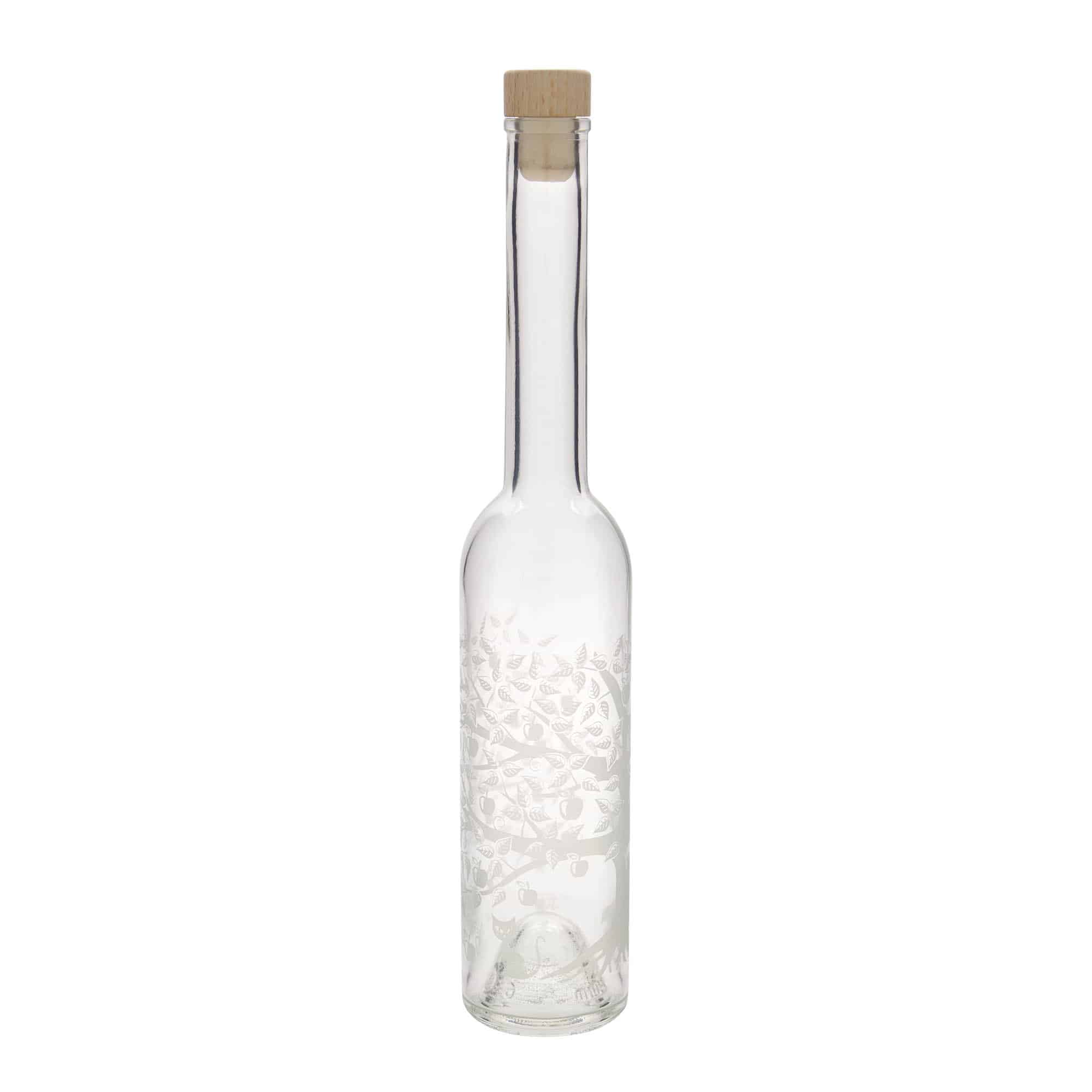 350 ml Glasflasche «Opera», Motiv: Apfelbaum, Mündung: Kork