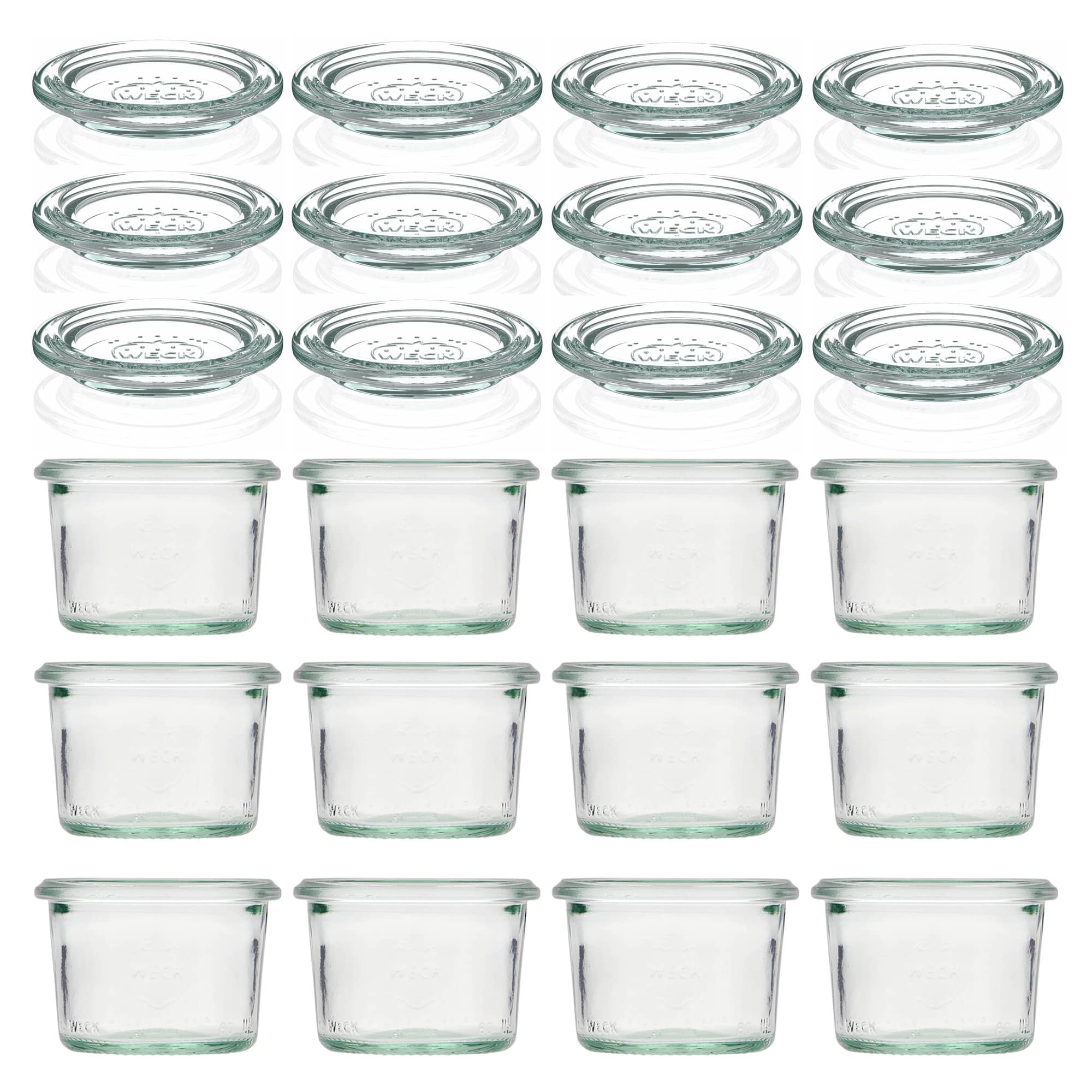 12x 80 ml WECK-Sturzglas mit Glasdeckel RR 60