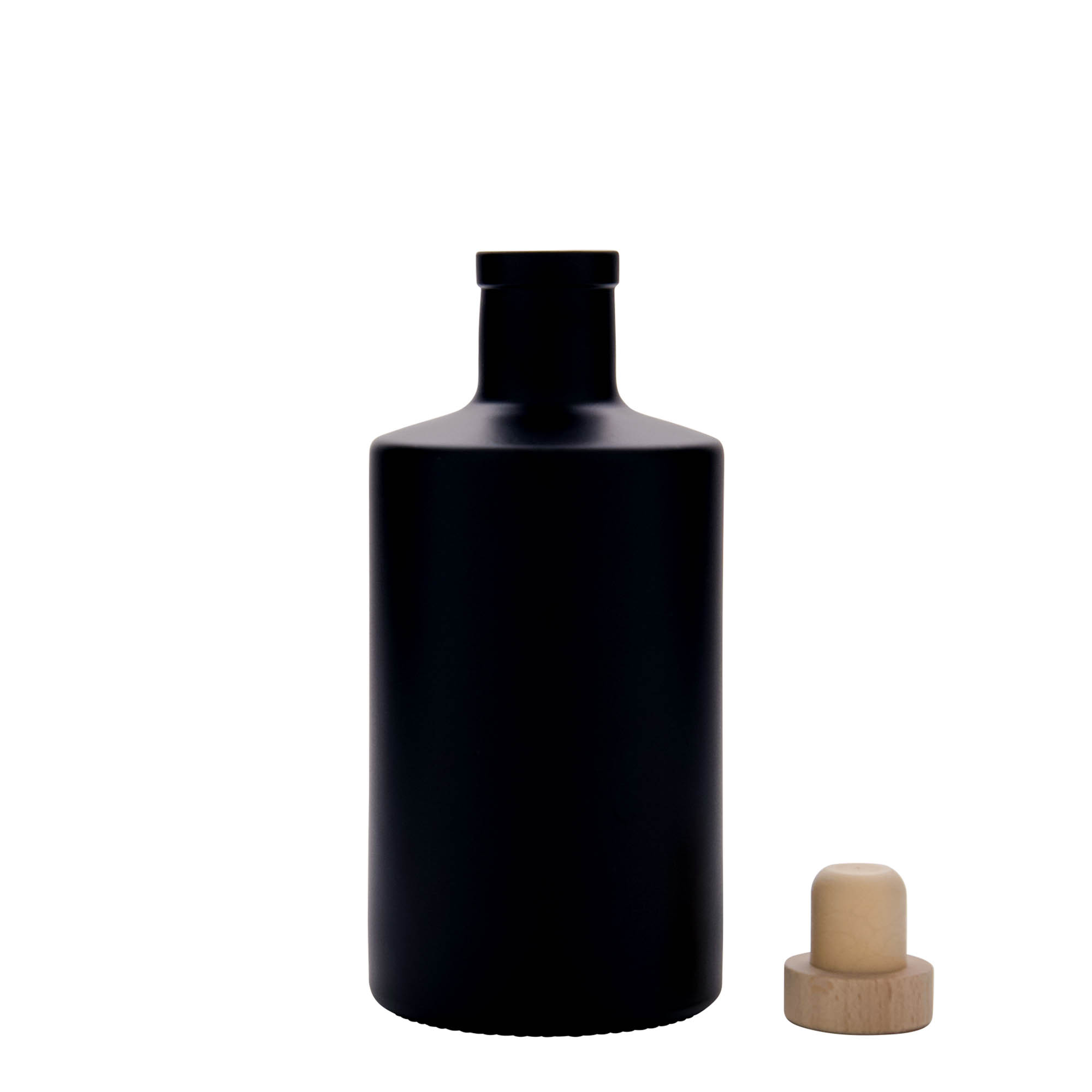 500 ml Glasflasche «Caroline», schwarz, Mündung: Kork
