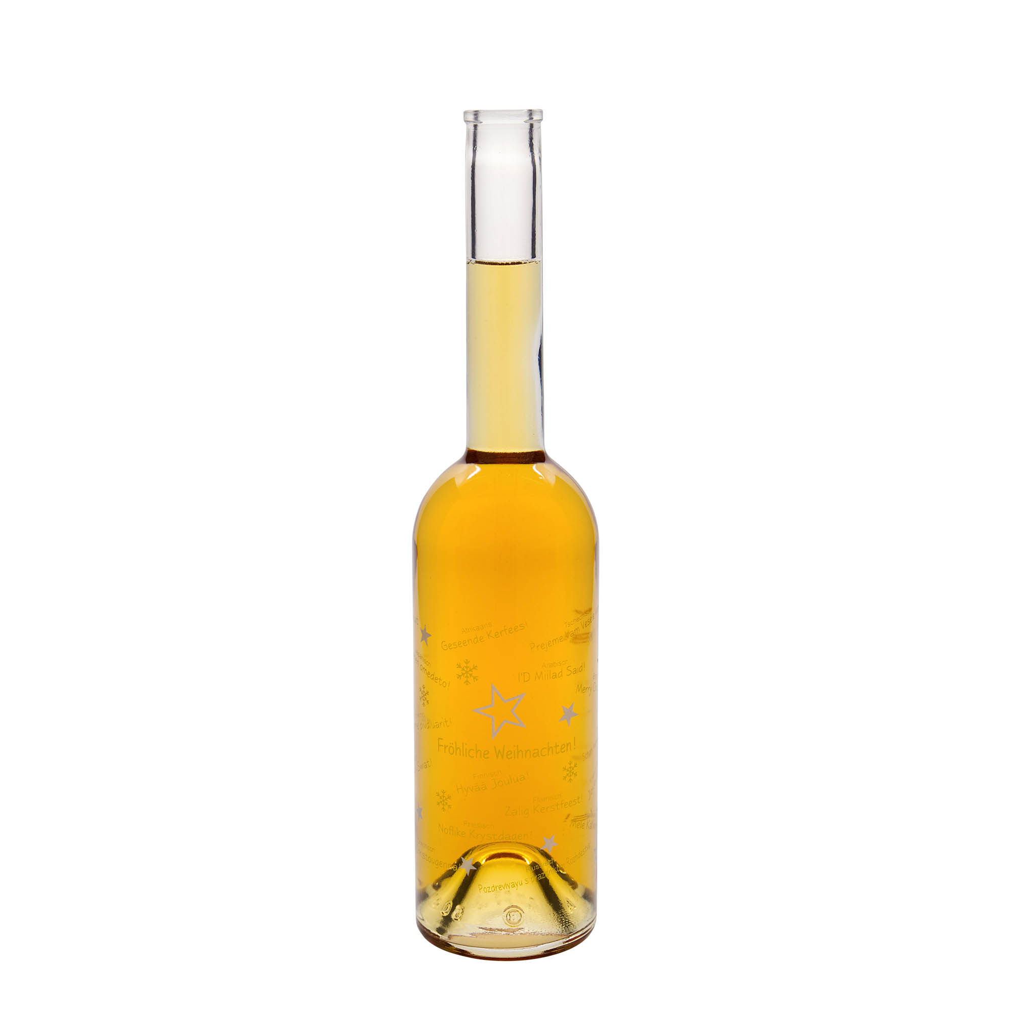 500 ml Glasflasche 'Opera', Motiv: Weihnachten in der Welt, Mündung: Kork 500 ml Glasflasche 'Opera', Motiv: Weihnachten in der Welt, Mündung: Kork