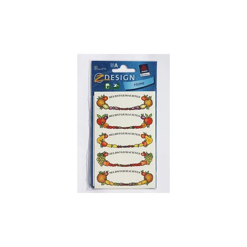 Zweckform Etiketten «Obst-Rahmen», oval, Papier, mehrfarbig