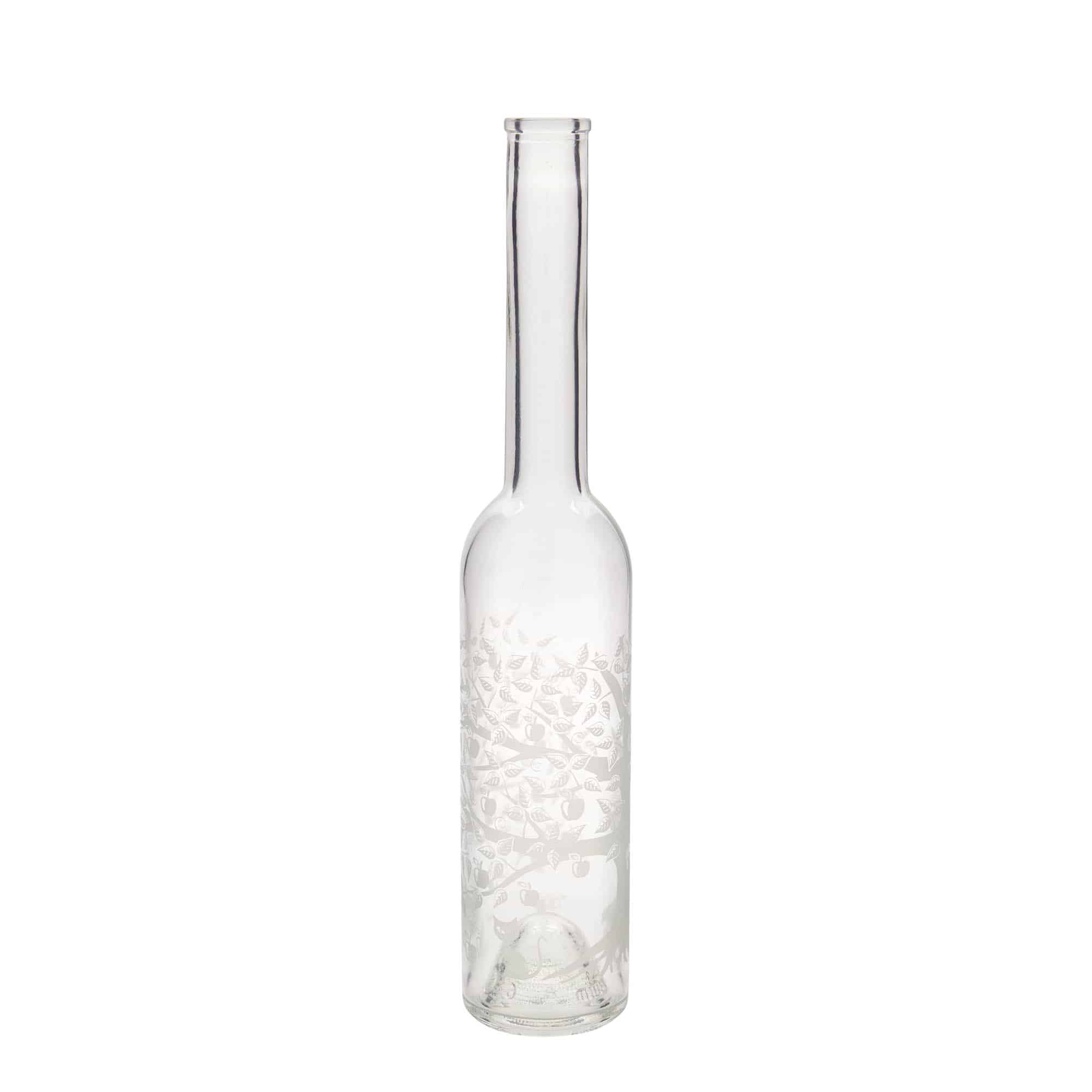 350 ml Glasflasche «Opera», Motiv: Apfelbaum, Mündung: Kork