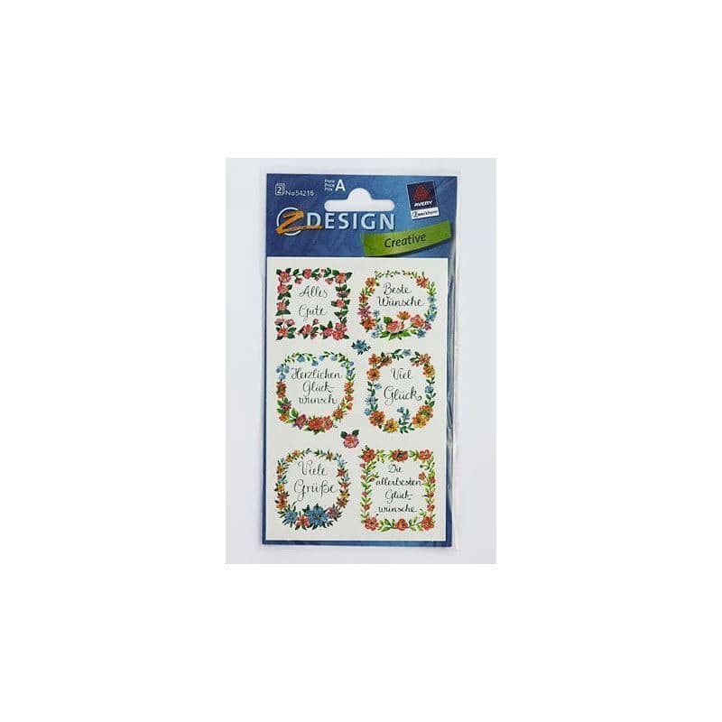 Zweckform Sticker «Glückwünsche», Papier, mehrfarbig