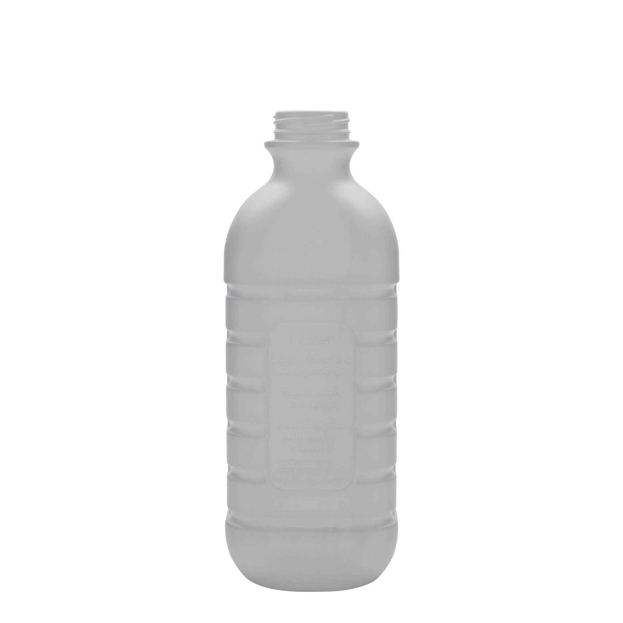 1.000 ml Milchflasche, rechteckig, HDPE-Kunststoff, weiß, Mündung: PEHD40 1.000 ml Milchflasche, rechteckig, HDPE-Kunststoff, weiß, Mündung: PEHD40