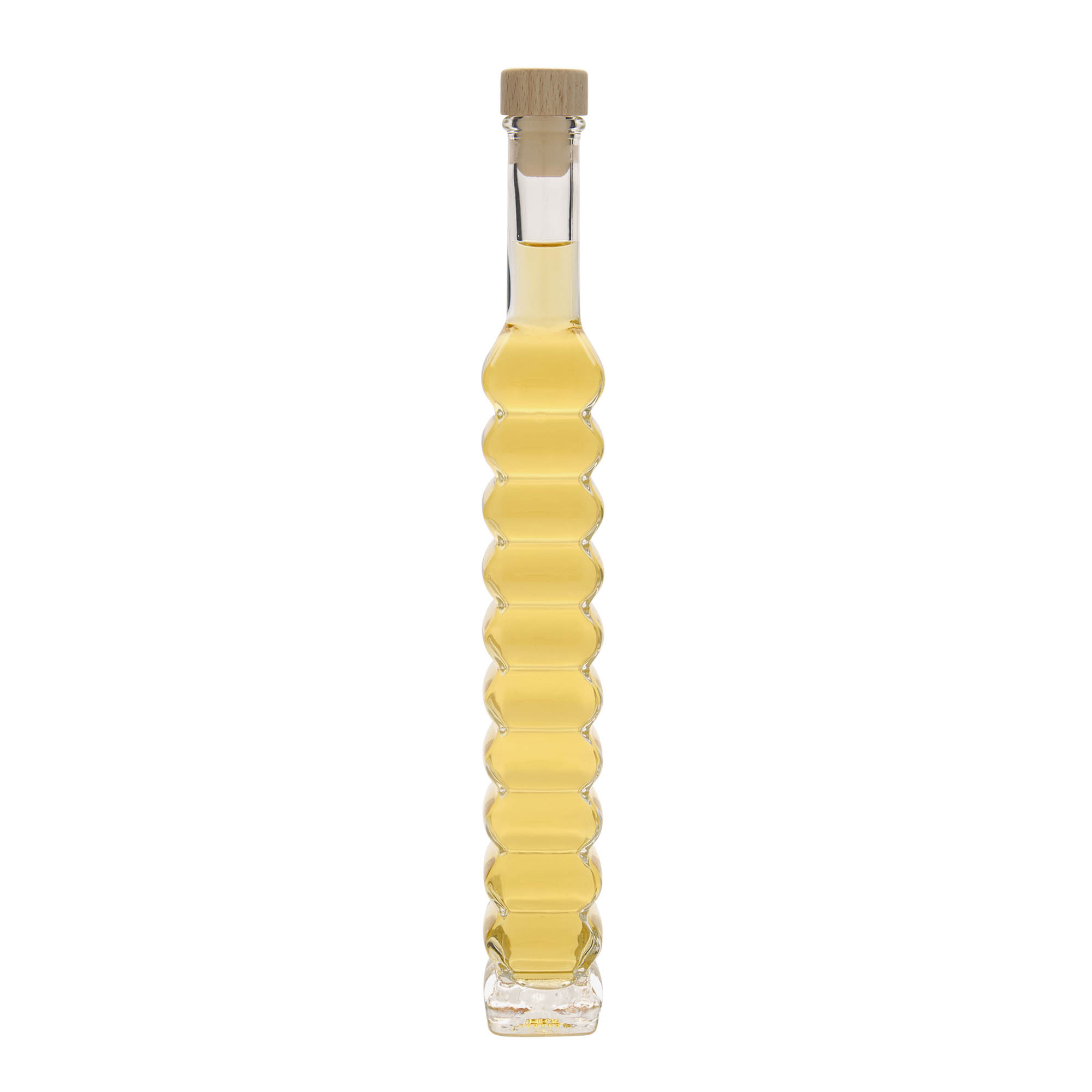 200 ml Glasflasche 'Roma, quadratisch, Mündung: Kork