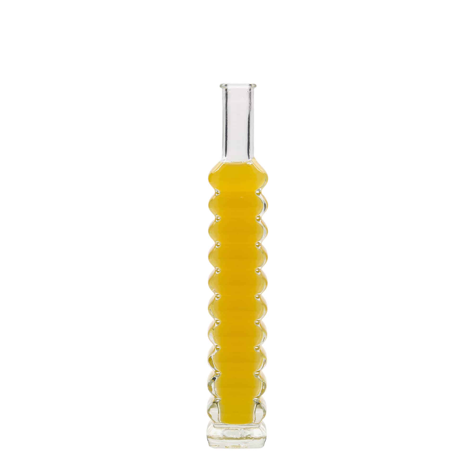 100 ml Glasflasche 'Roma', quadratisch, Mündung: Kork