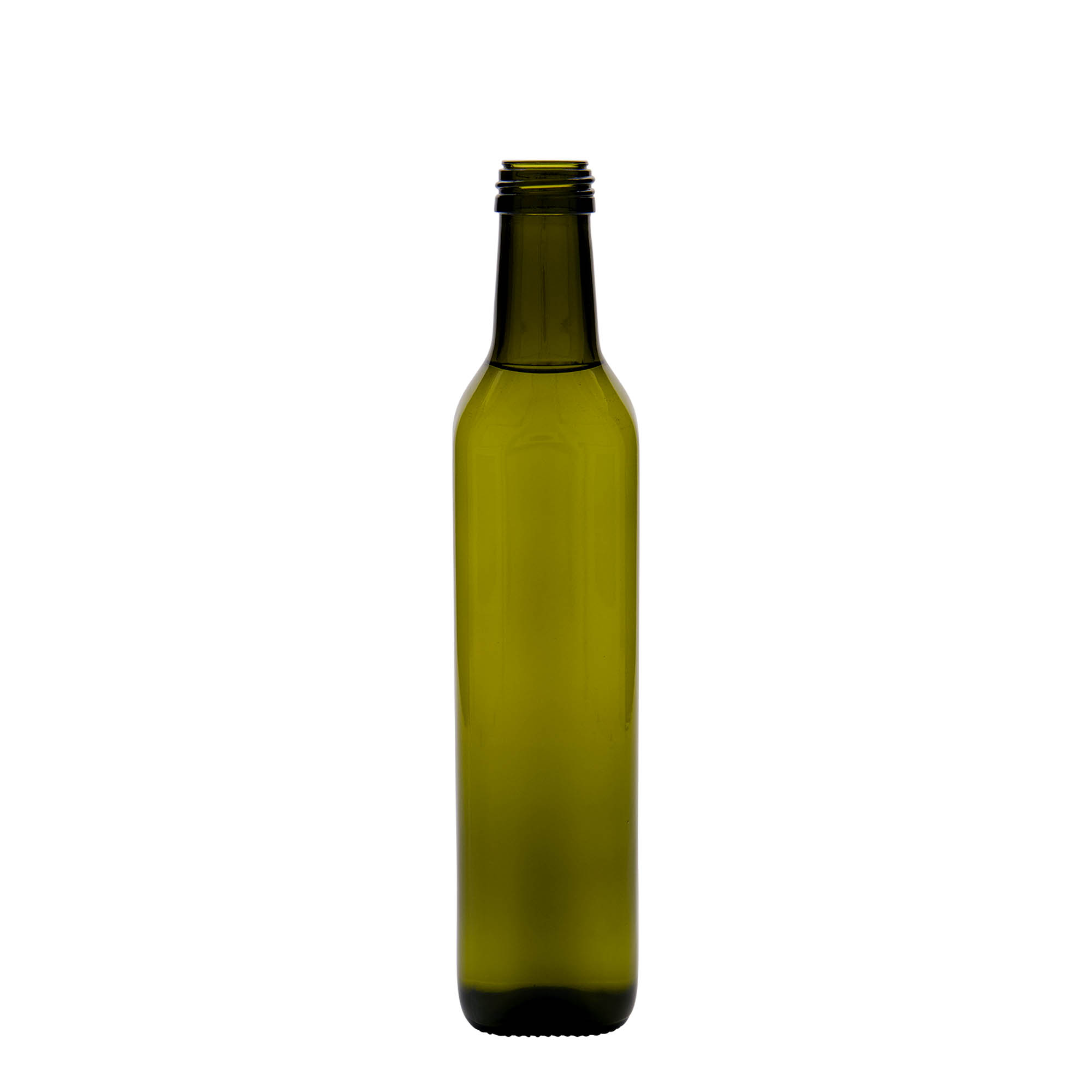 500 ml Glasflasche «Marasca», quadratisch, antikgrün, Mündung: PP 31,5