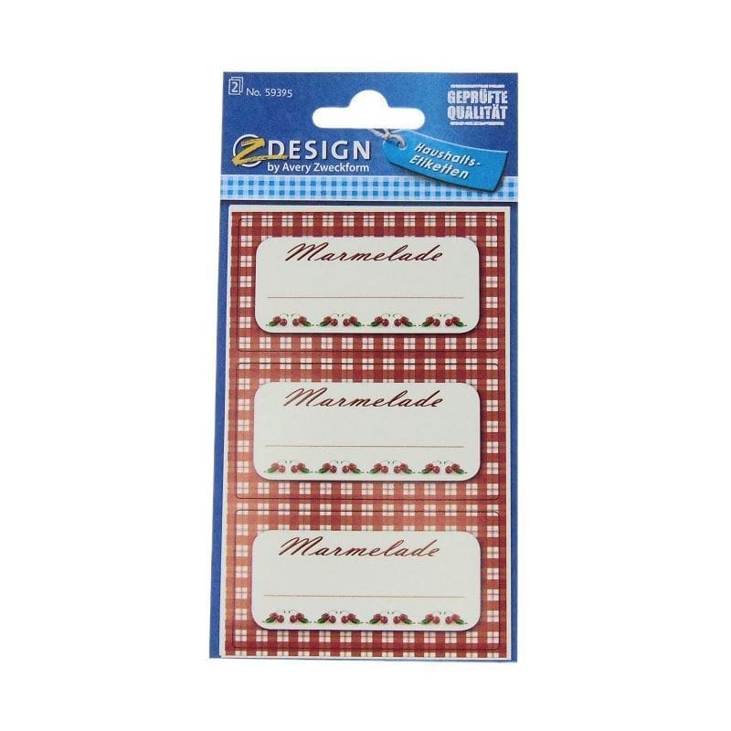 Zweckform Etiketten «Marmelade kariert», rechteckig, Papier, rot