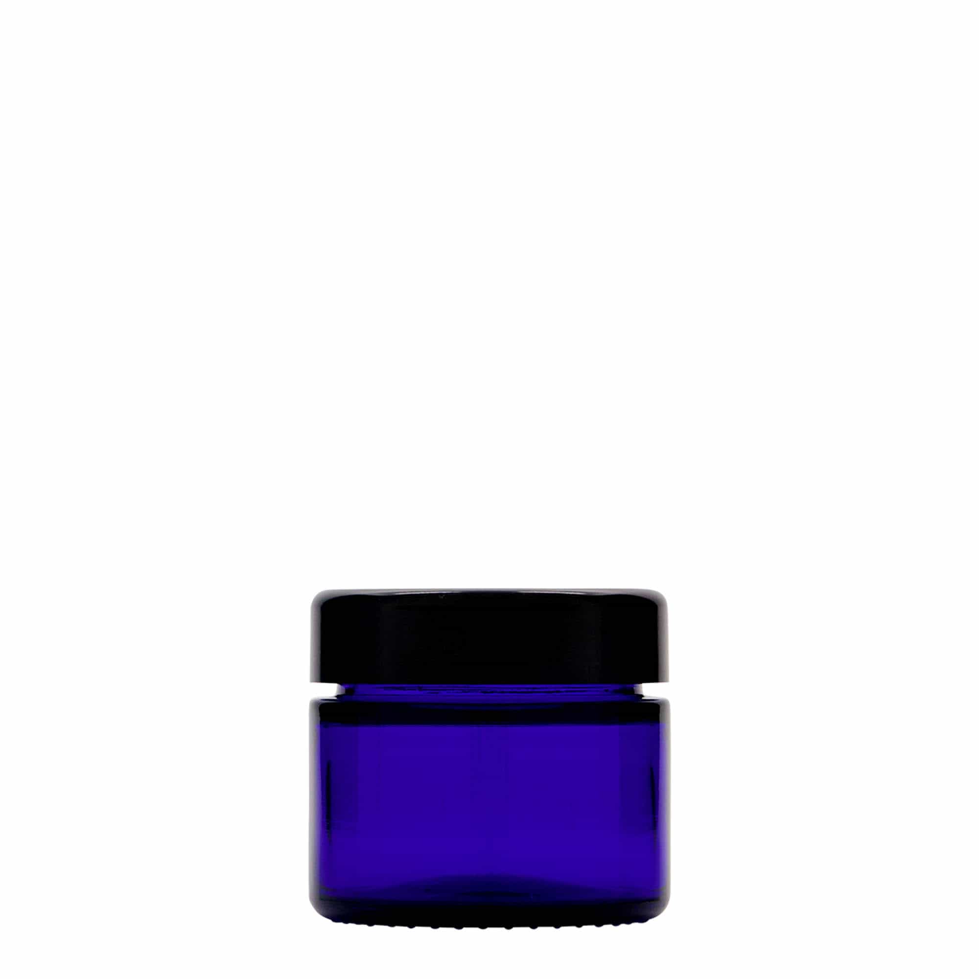 50 ml Tiegel «Blue Edition», Glas, royalblau, Mündung: Schraubverschluss