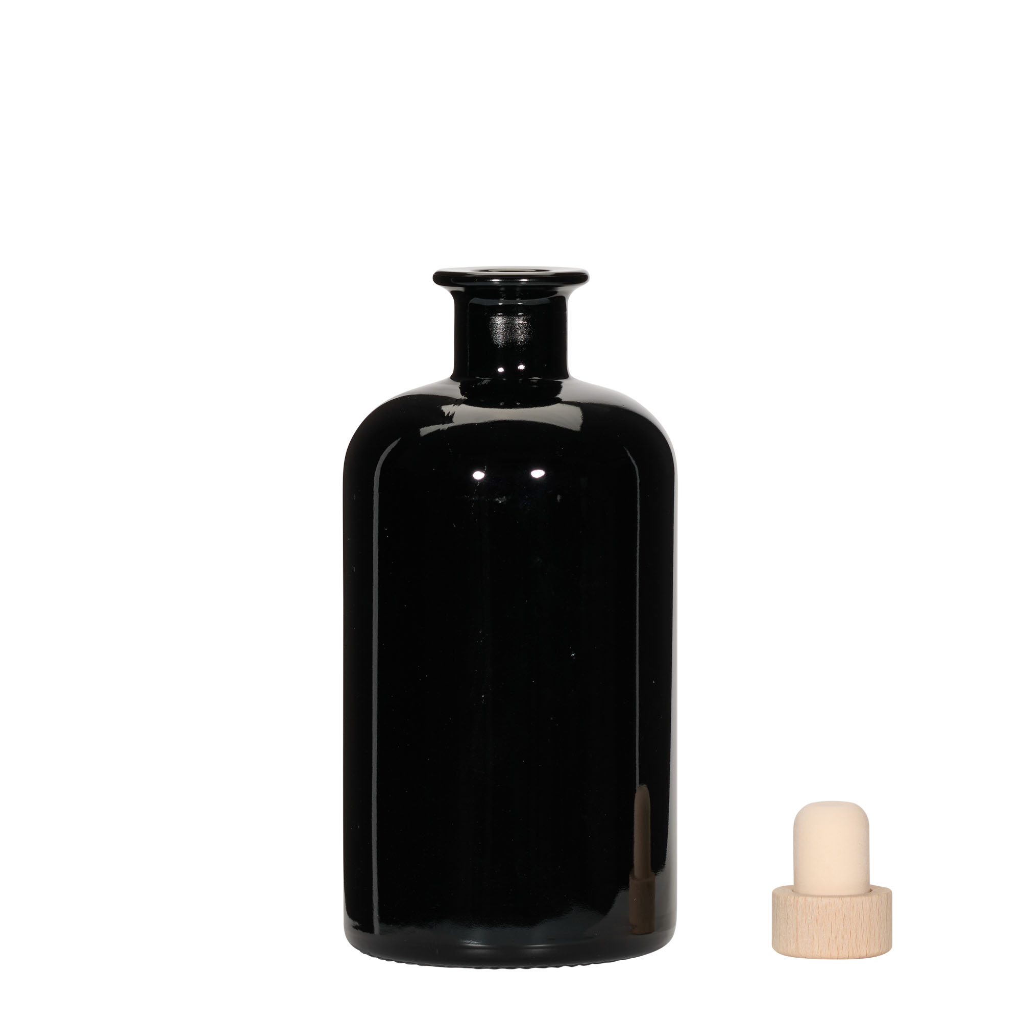 500 ml Glasflasche Apotheker, schwarz, Mündung: Kork 500 ml Glasflasche Apotheker, schwarz, Mündung: Kork
