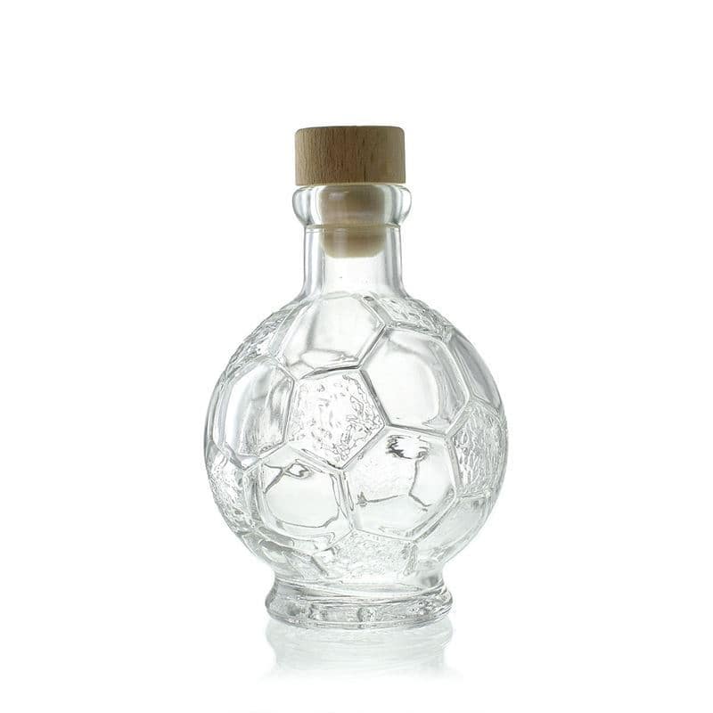 200 ml Glasflasche 'Fußball', Mündung: Kork 200 ml Glasflasche 'Fußball', Mündung: Kork