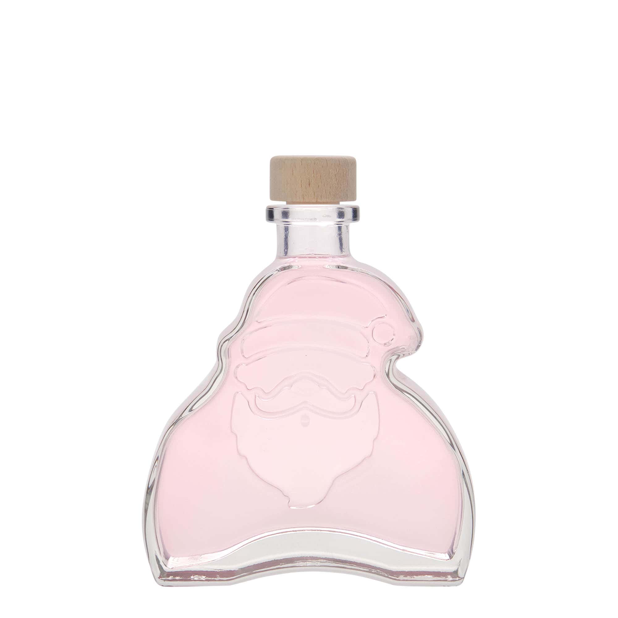 200 ml Glasflasche 'Santa Claus', Mündung: Kork