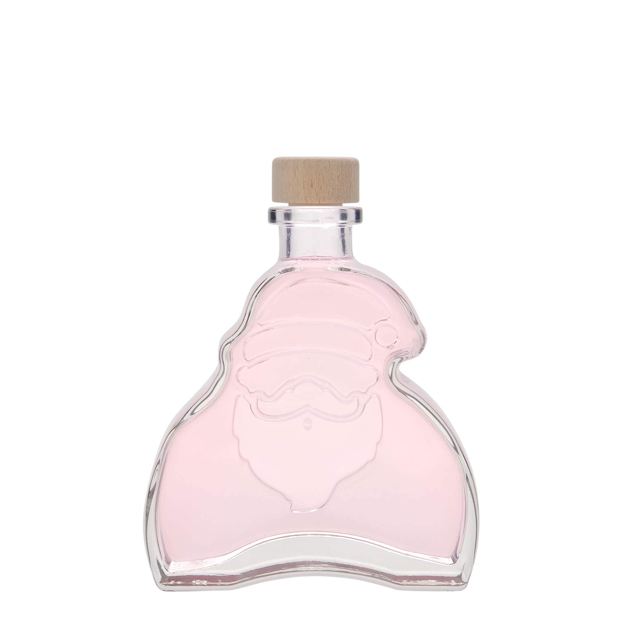 200 ml Glasflasche 'Santa Claus', Mündung: Kork