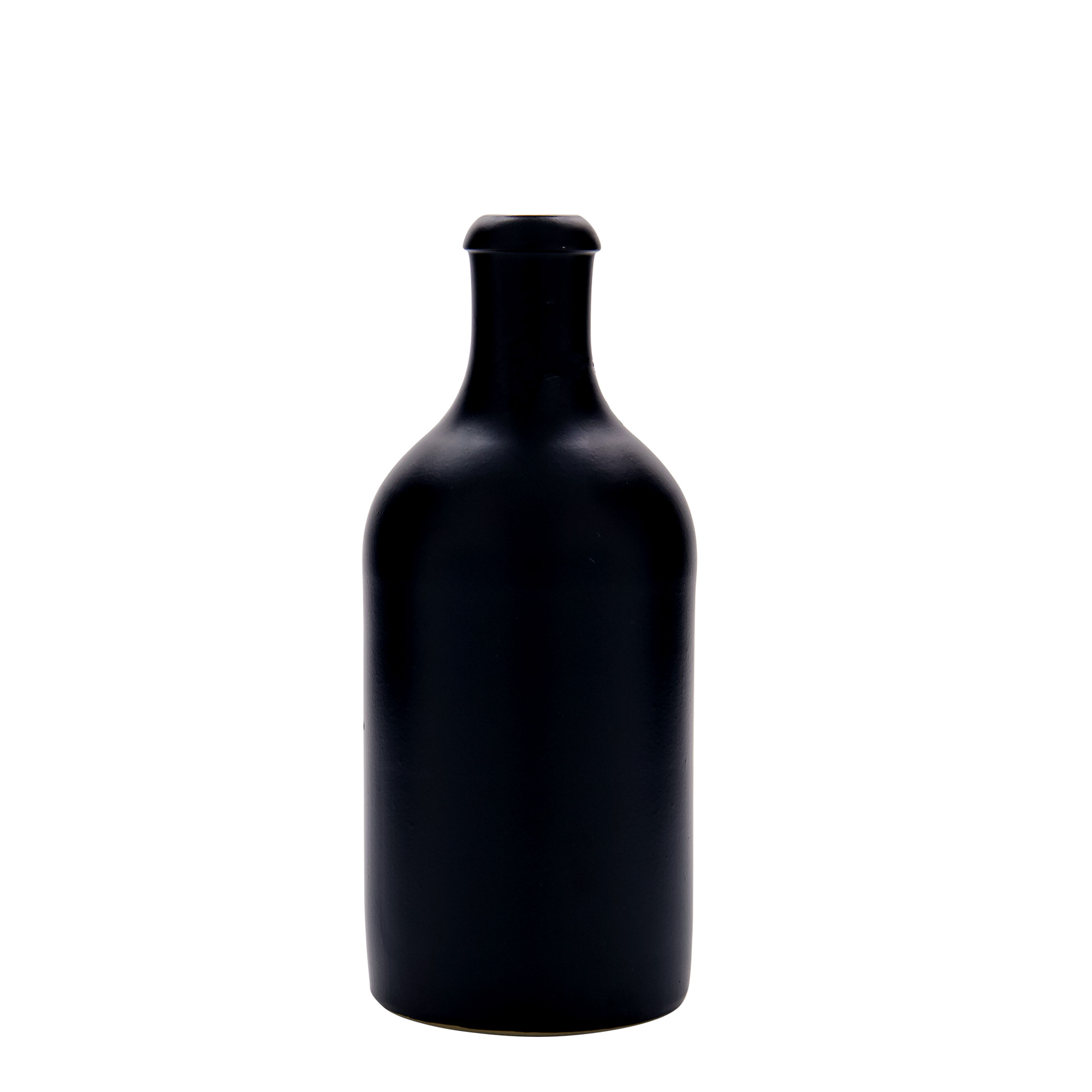 500 ml Tonkrug, Steinzeug, schwarz, Mündung: Bügelverschluss