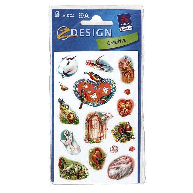 Zweckform Sticker «Tauben», Papier, mehrfarbig
