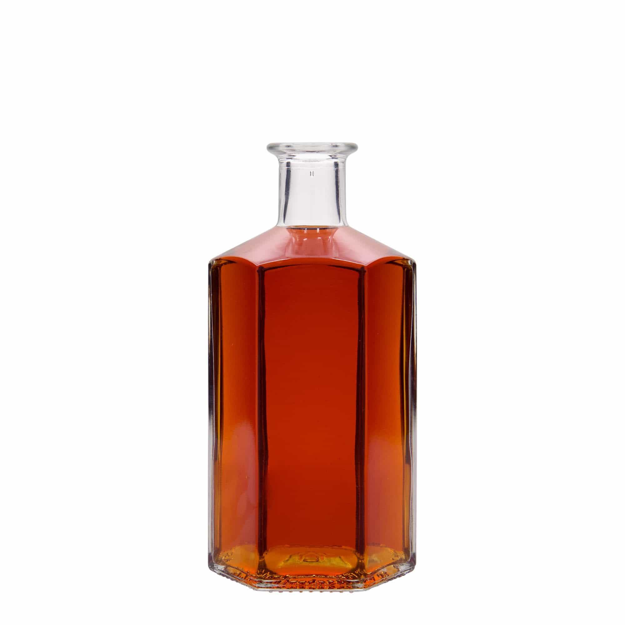 500 ml Glasflasche Apotheker «Jimmy», sechseckig, Mündung: Kork