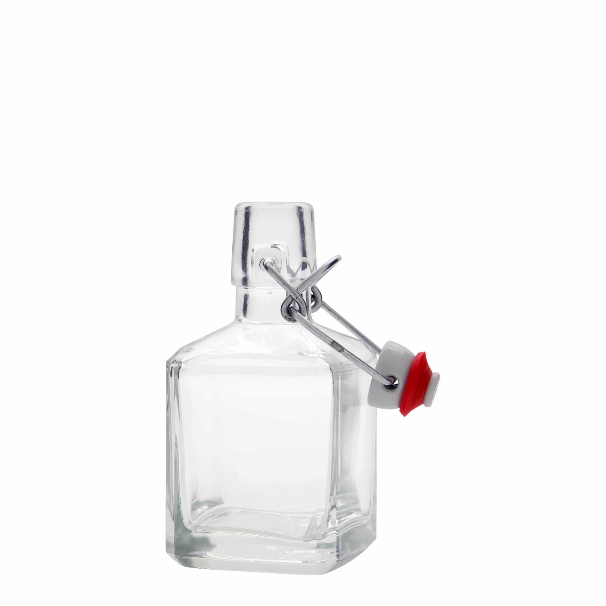200 ml Glasflasche «Kubica», quadratisch, Mündung: Bügelverschluss