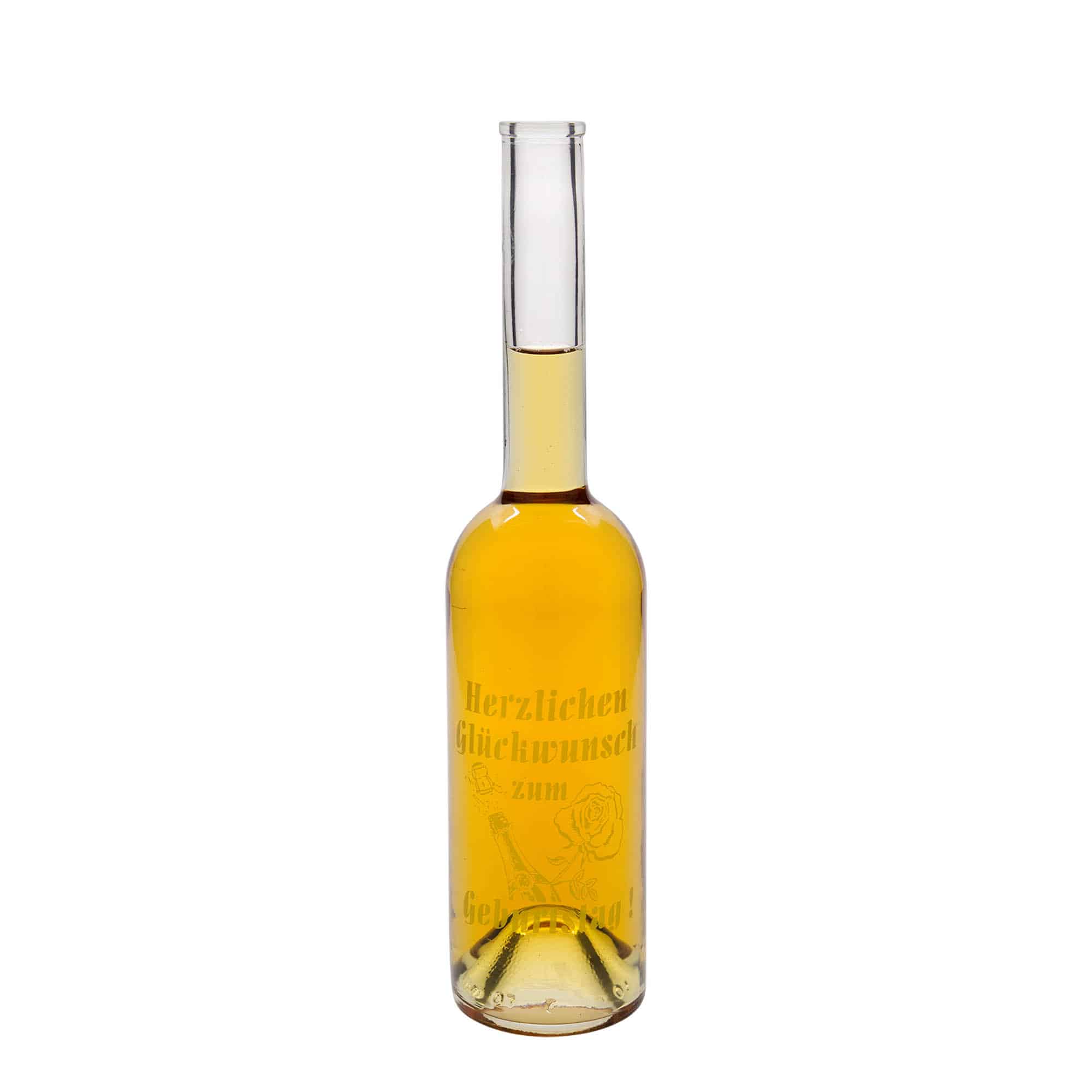 500 ml Glasflasche 'Opera', Motiv: Apple, Mündung: Kork 500 ml Glasflasche 'Opera', Motiv: Apple, Mündung: Kork