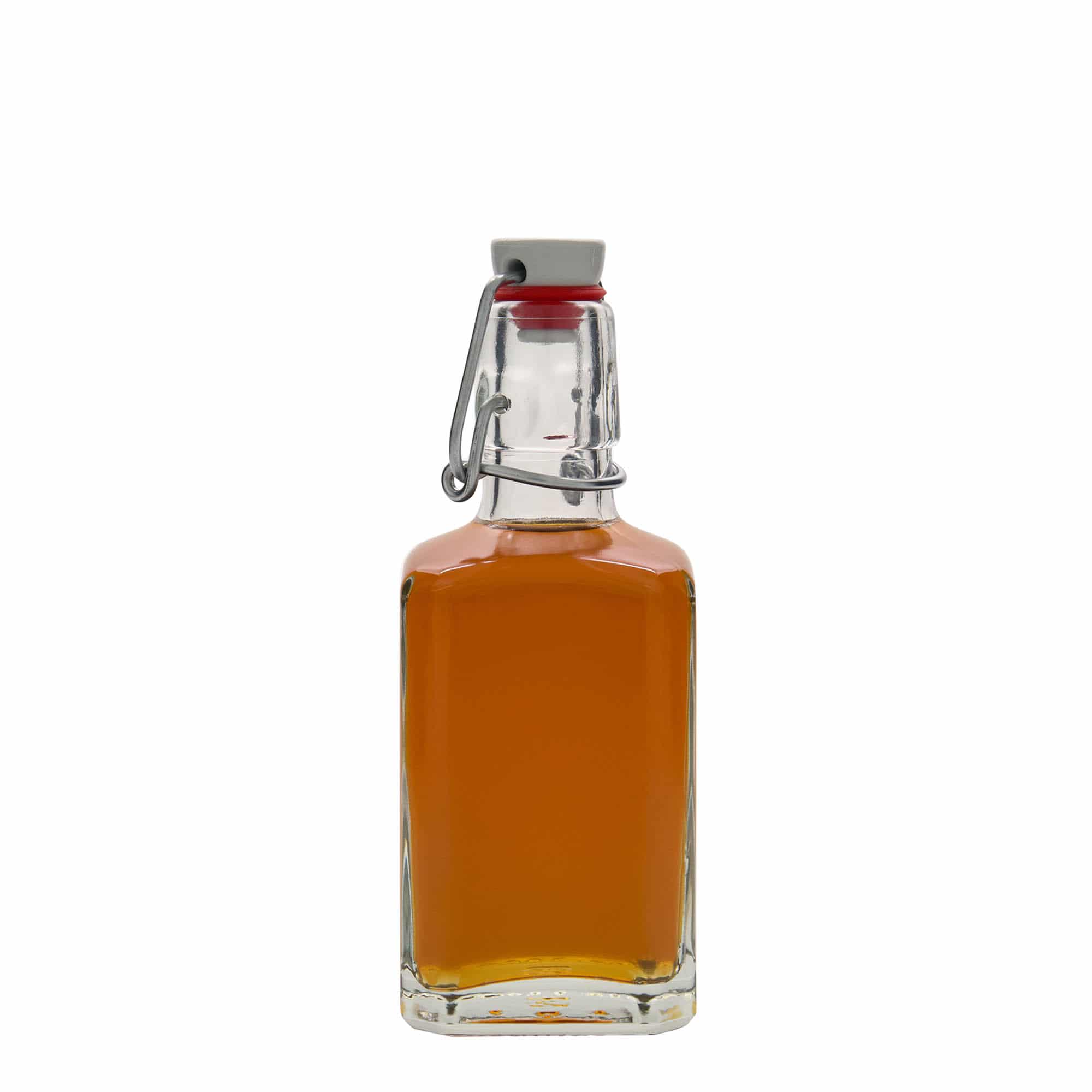 250 ml Glasflasche 'Rialto', quadratisch, Mündung: Bügelverschluss