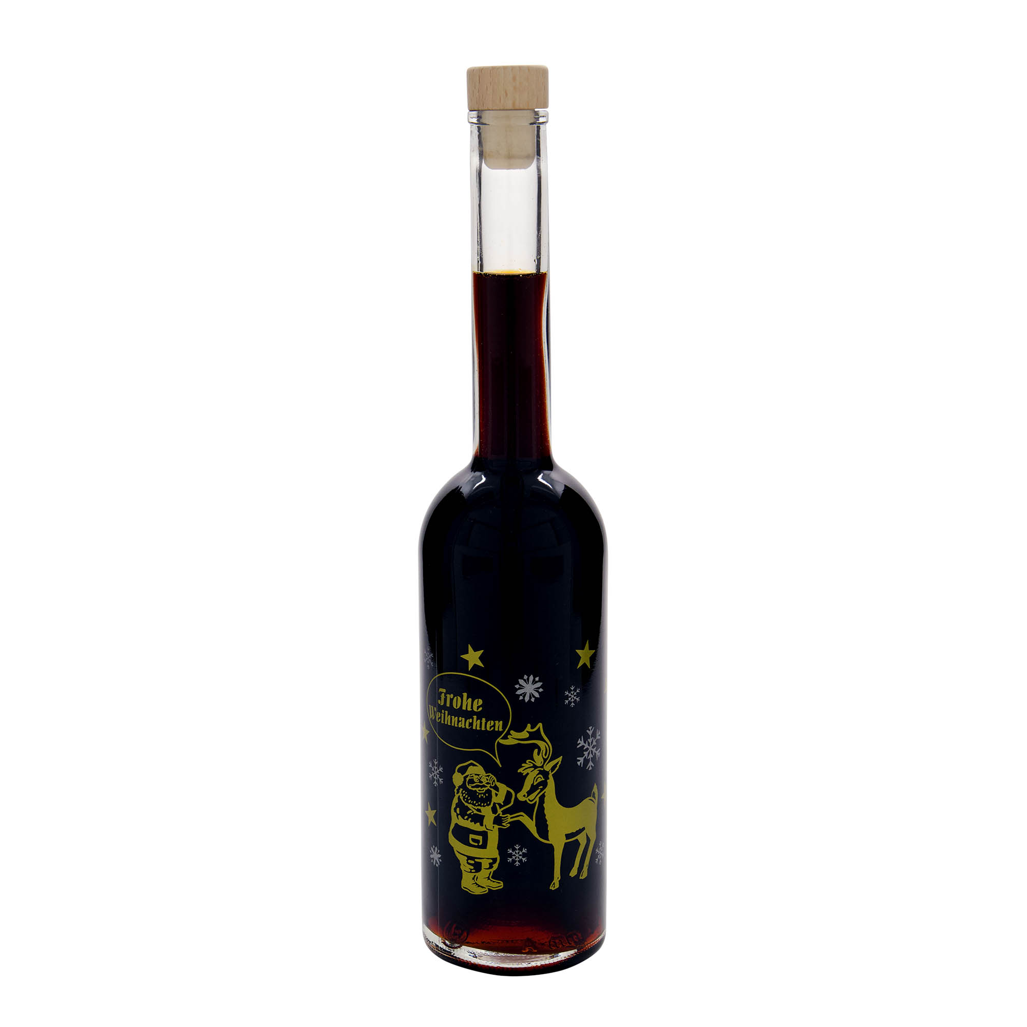 500 ml Glasflasche 'Opera', Motiv: Feuerwerk, Mündung: Kork