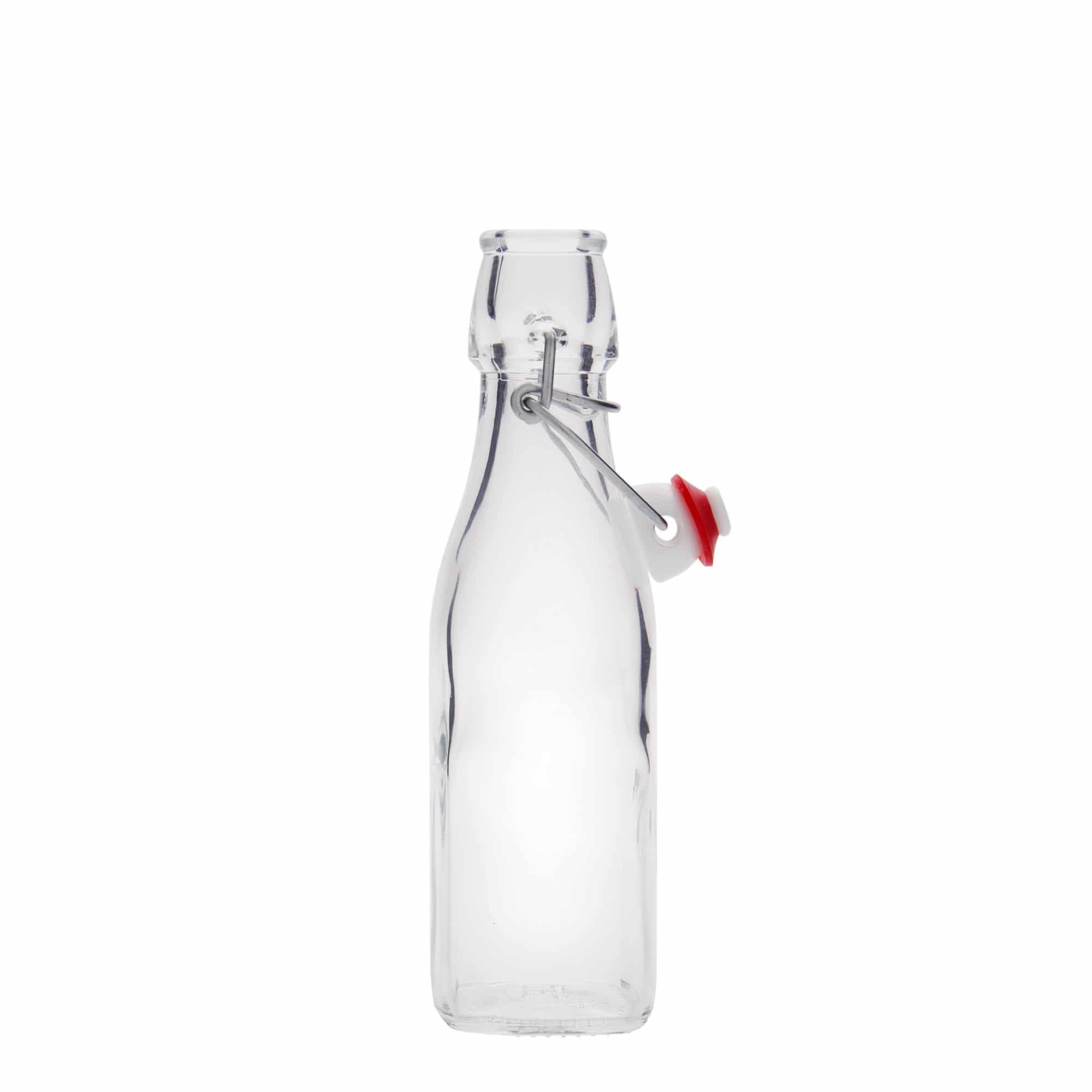 250 ml Glasflasche «Swing», quadratisch, Mündung: Bügelverschluss