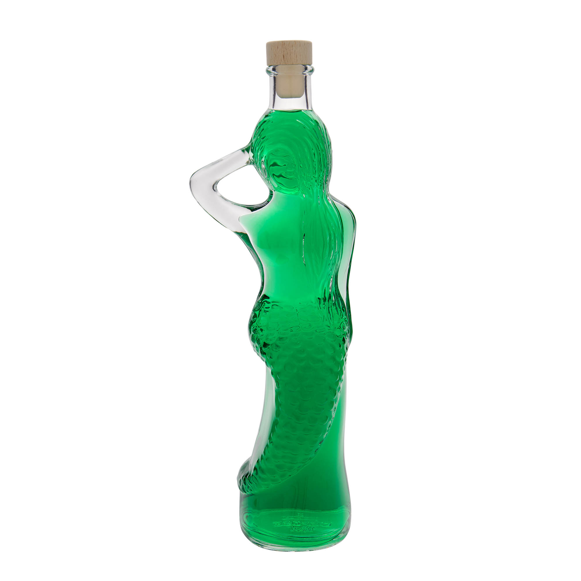 500 ml Glasflasche 'Meerjungfrau', Mündung: Kork 500 ml Glasflasche 'Meerjungfrau', Mündung: Kork