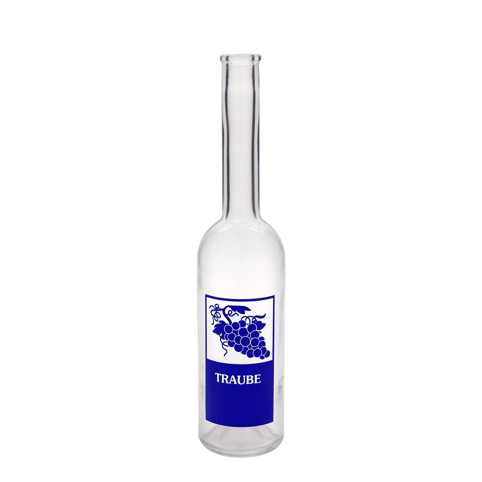 500 ml Glasflasche 'Opera', Motiv: Traube, Mündung: Kork 500 ml Glasflasche 'Opera', Motiv: Traube, Mündung: Kork