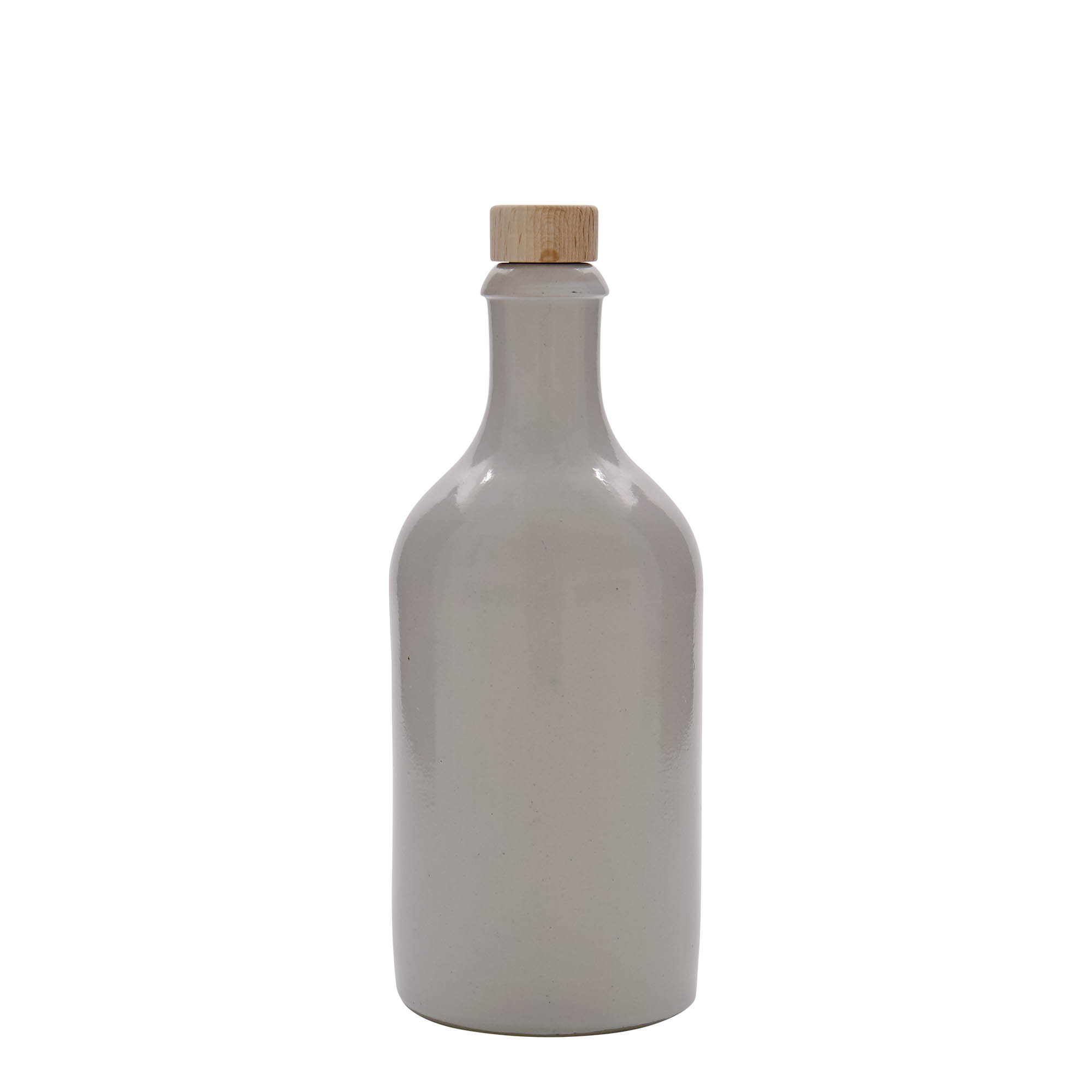 500 ml Tonkrug, Steinzeug, weiss, Mündung: Kork 500 ml Tonkrug, Steinzeug, weiss, Mündung: Kork
