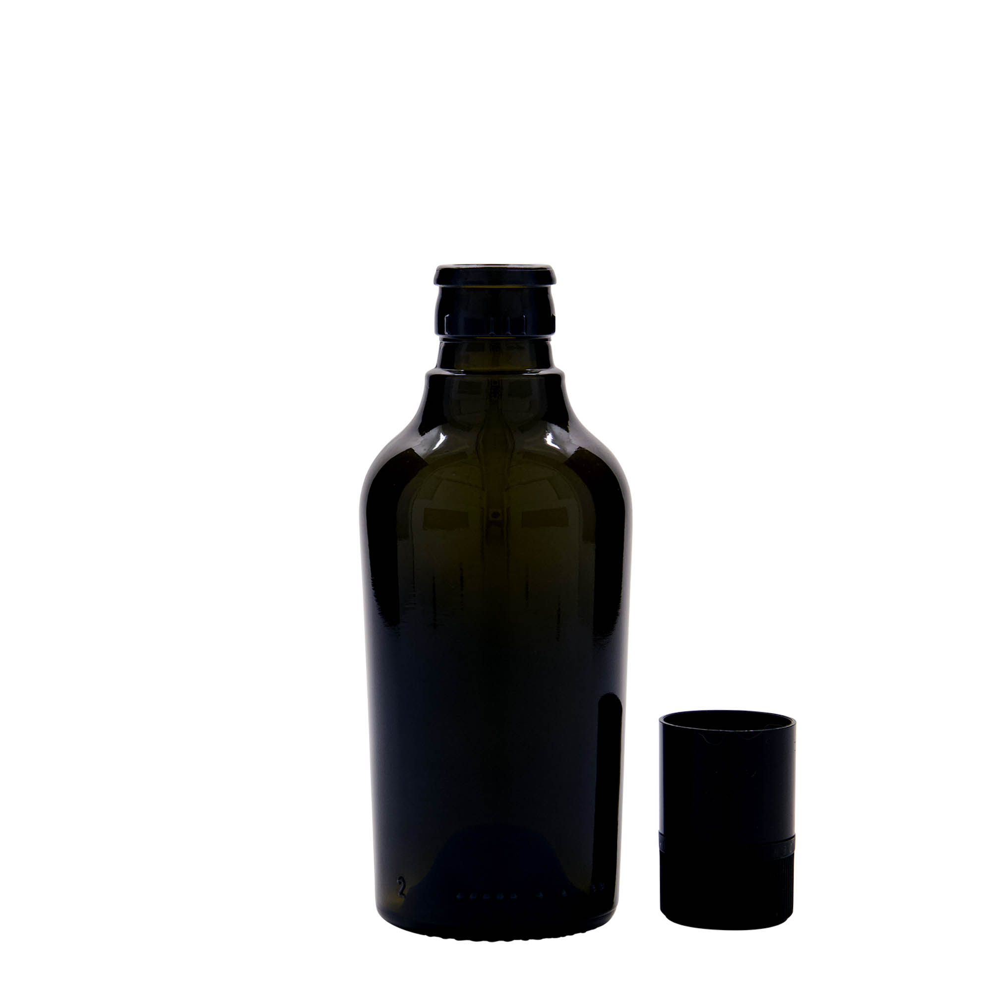 250 ml Essig-/Ölflasche «Oleum», Glas, antikgrün, Mündung: DOP