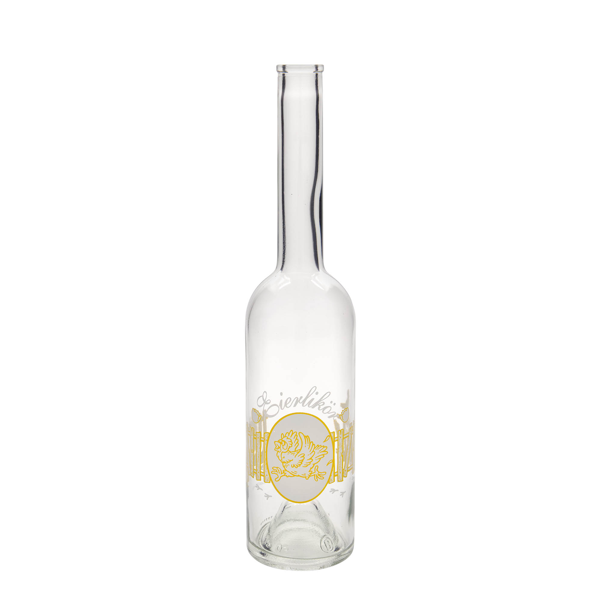 500 ml Glasflasche «Opera», Motiv: Eierlikör, Mündung: Kork