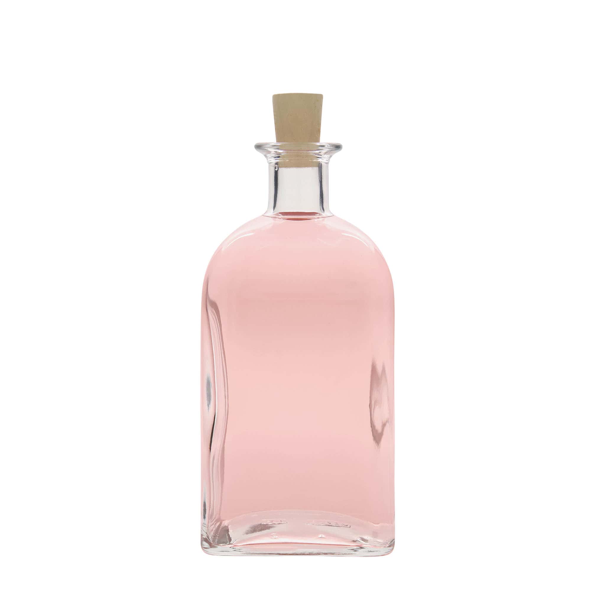 700 ml Glasflasche Apotheker Carré, quadratisch, Mündung: Kork