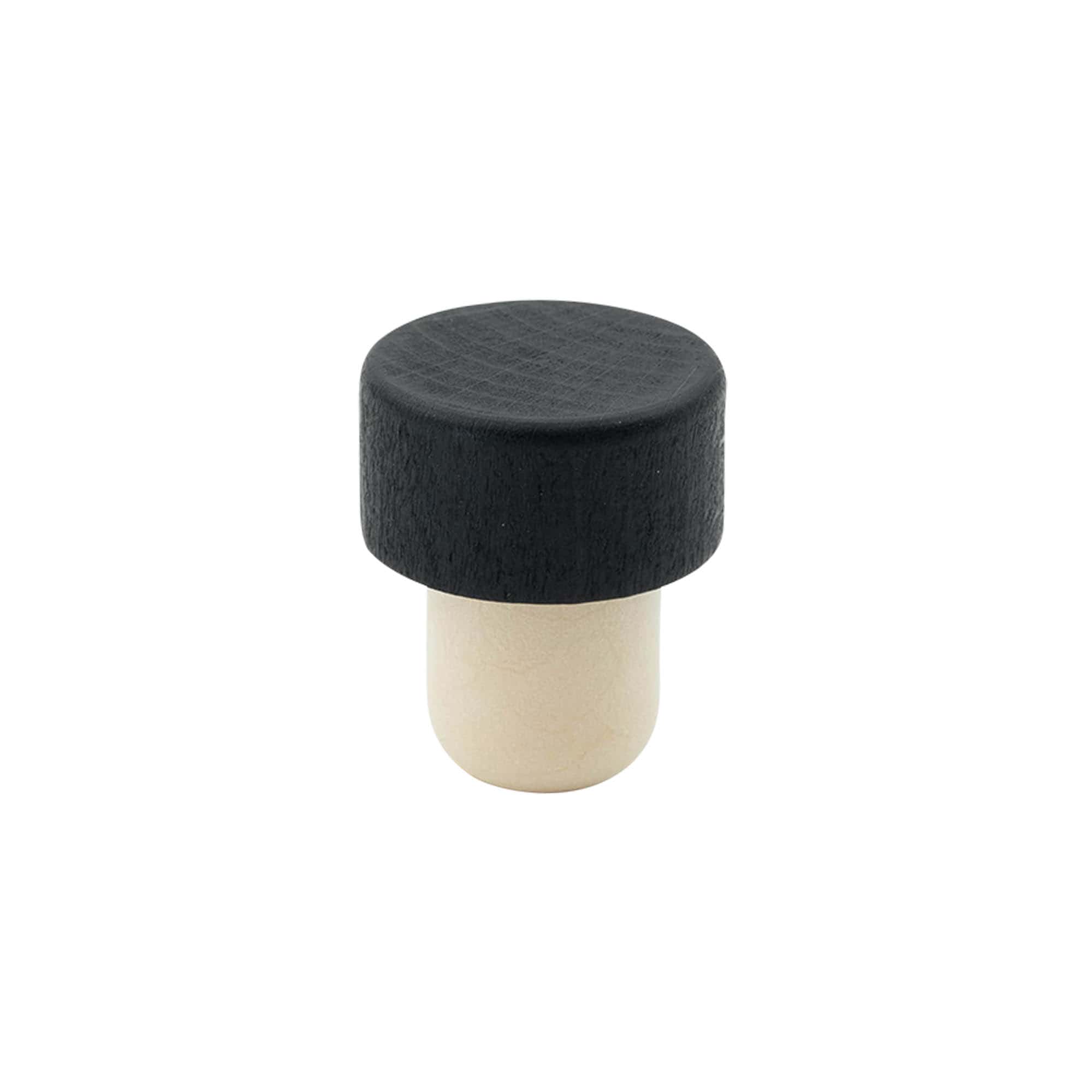 Griffkorken 19 mm, Holz/Kunststoff, schwarz, für Mündung: Kork