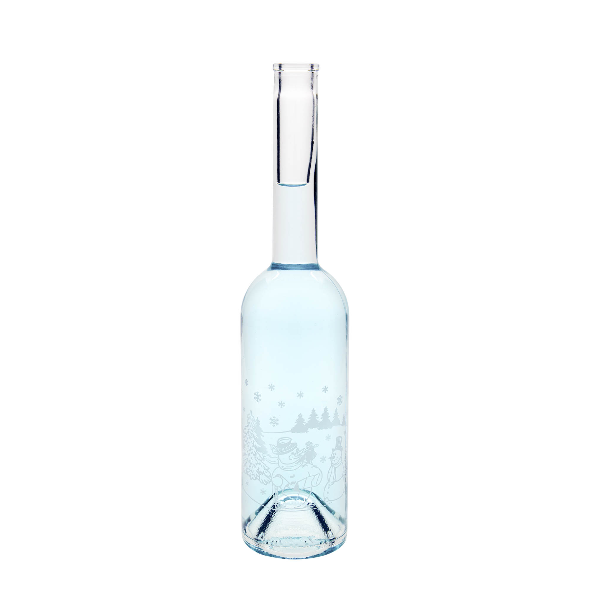 500 ml Glasflasche 'Opera', Motiv: Schneemannflasche, Mündung: Kork 500 ml Glasflasche 'Opera', Motiv: Schneemannflasche, Mündung: Kork