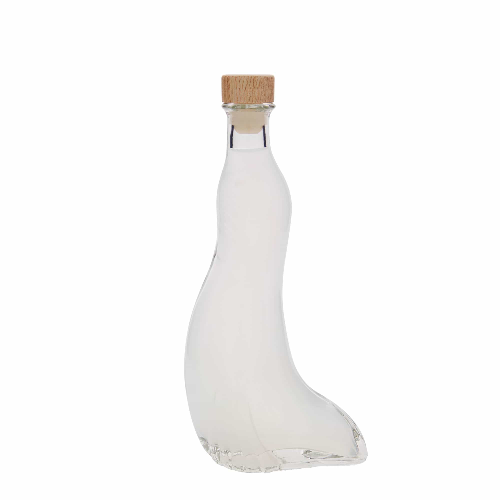 200 ml Glasflasche 'Seehund', Mündung: Kork